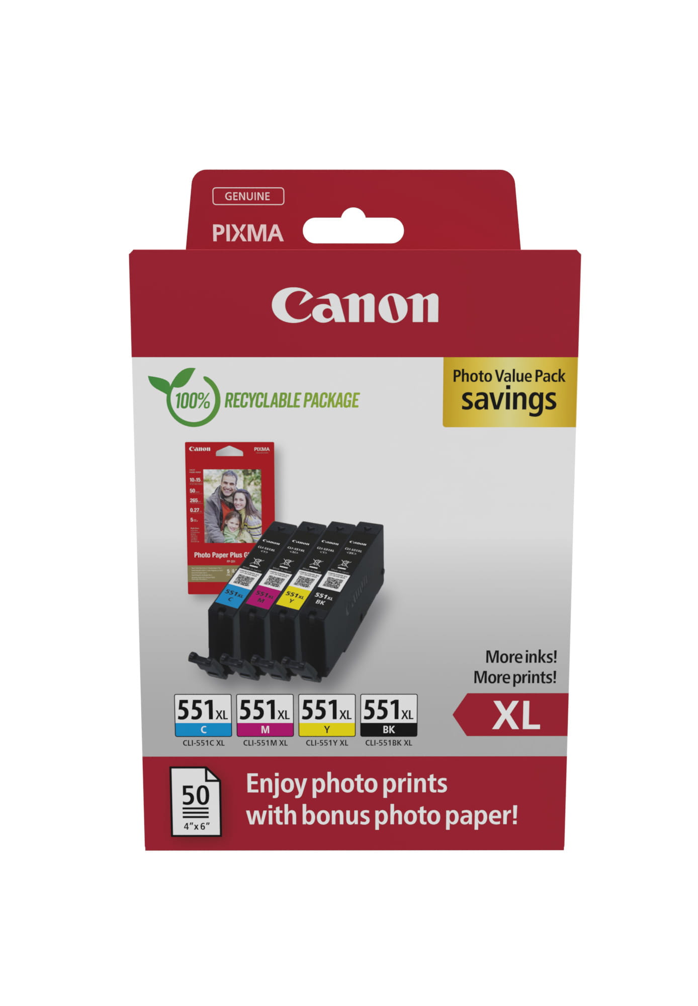 Canon CLI-551XL C/M/Y/BK Photo Value Pack - 4er-Pack