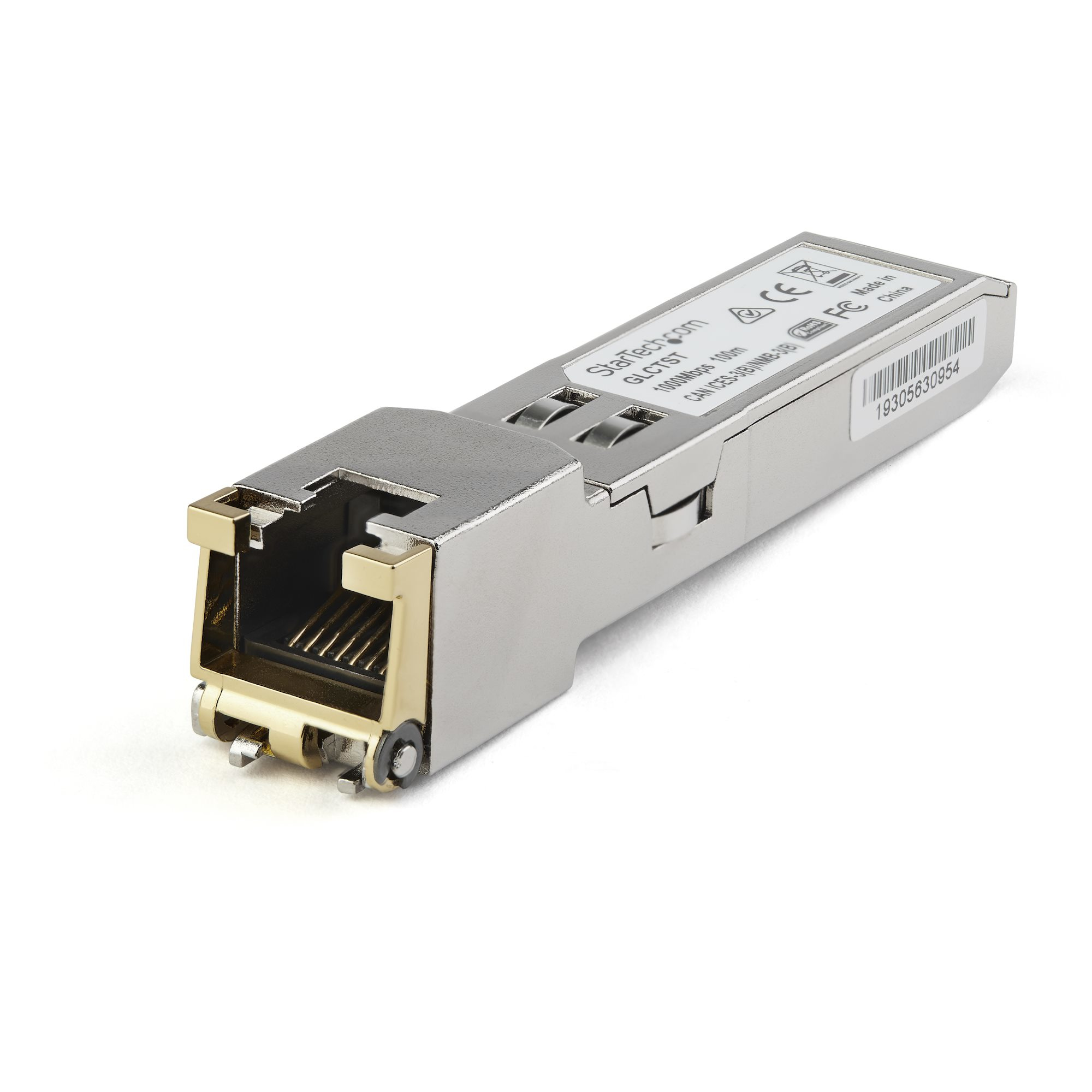 StarTech.com SFP1GEFEETST Transceiver Modul (SFP Module, 10/100/1000Base-TX Juniper kompatibel, Kupfer, RJ-45 Kupfer)