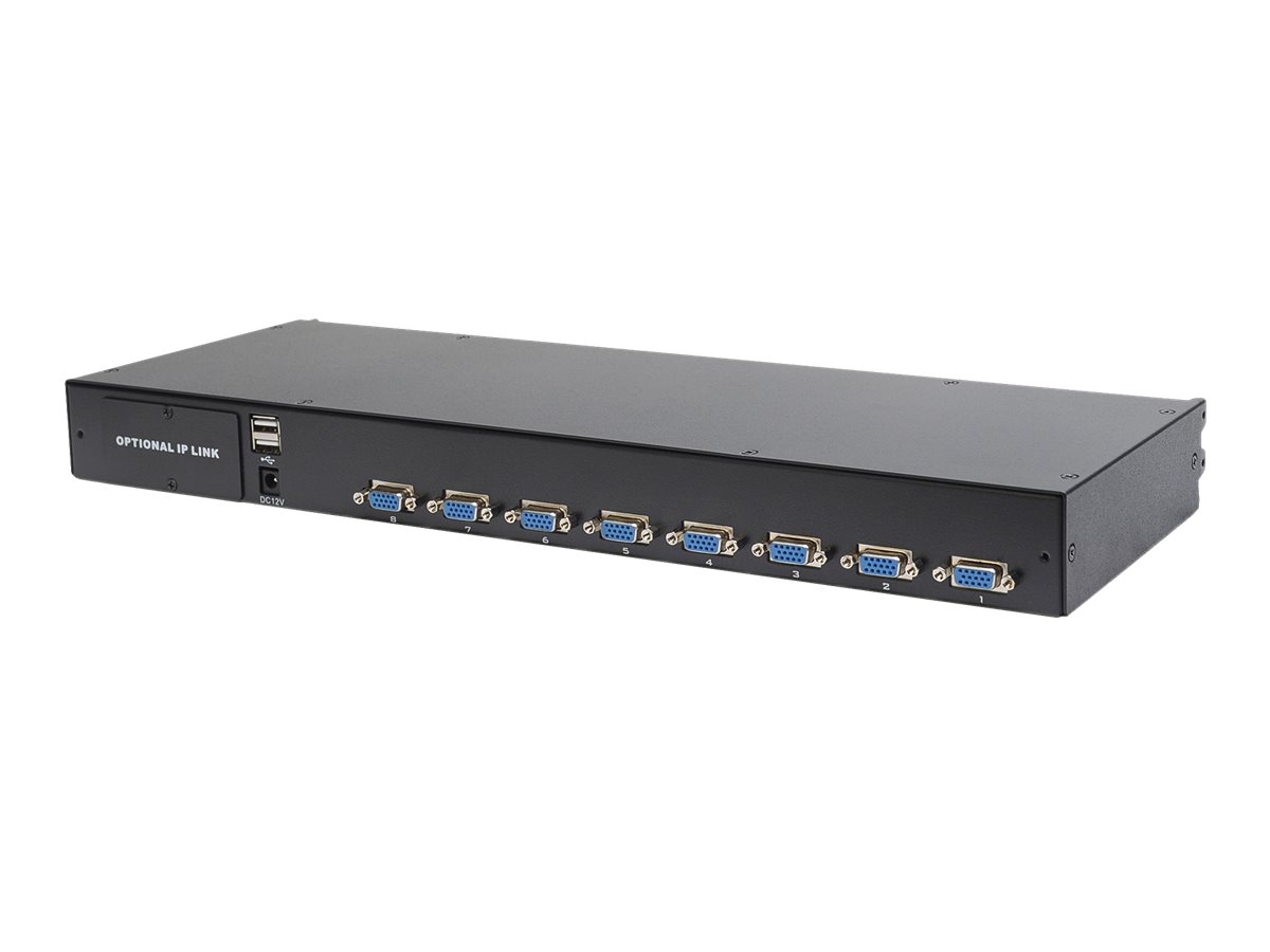 DIGITUS 17" LCD KVM-Konsole, 8-Port VGA, italienische Tastatur