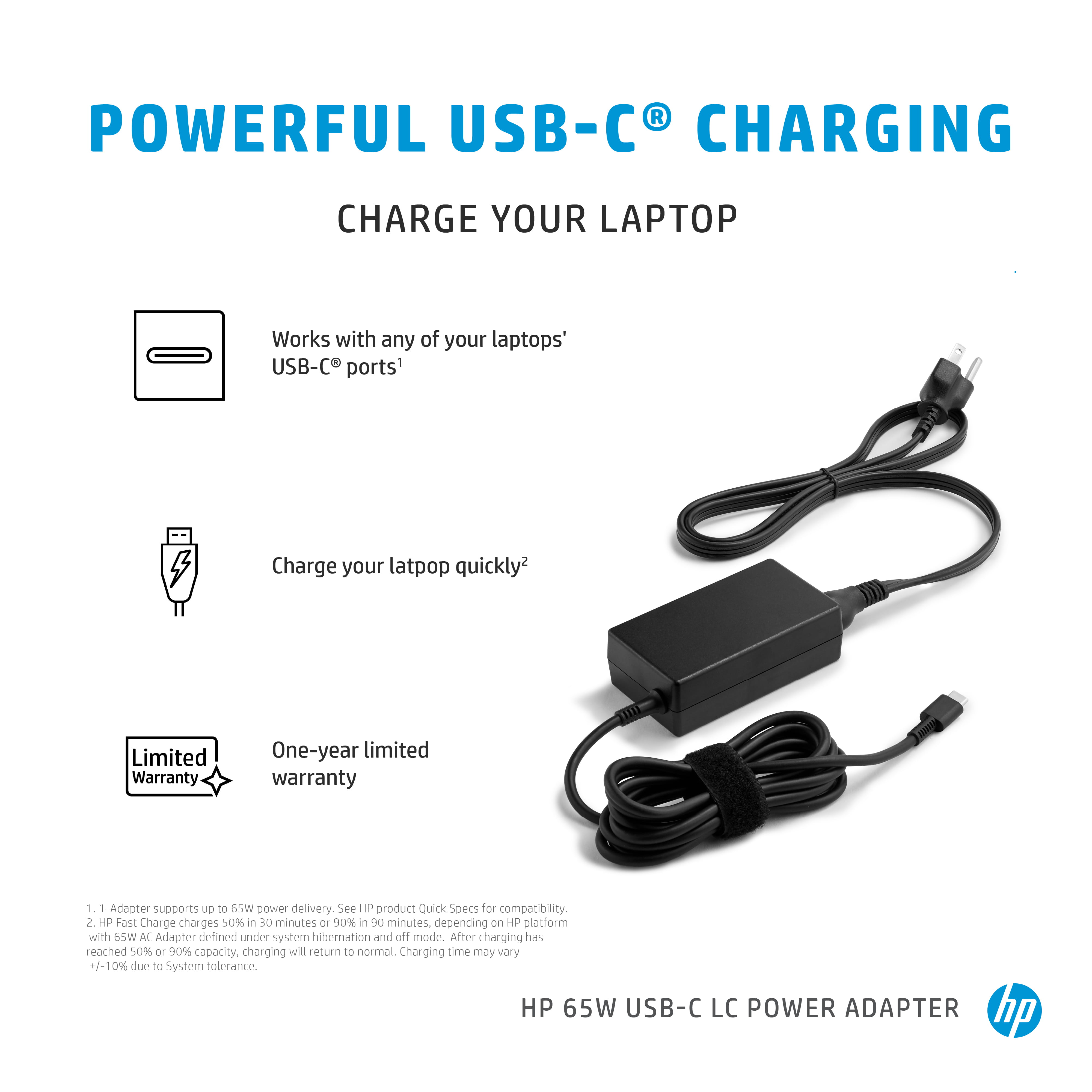 HP USB-C LC - Netzteil - AC - 65 Watt - Europa