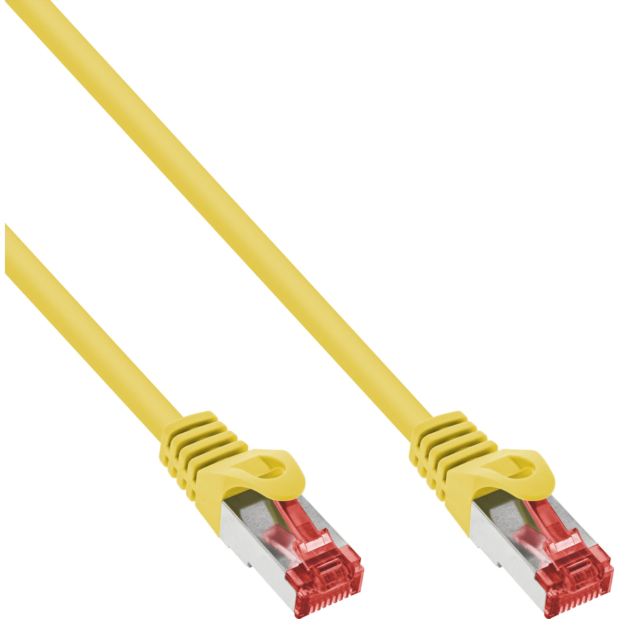 InLine Patchkabel - S/FTP (PiMf) - Cat.6 - 250MHz - PVC - CCA - gelb - 0,3m