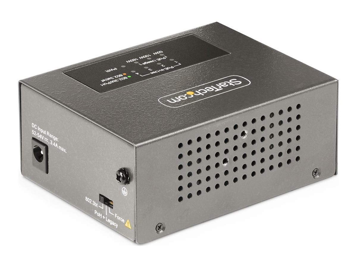 StarTech.com 4-Port Multi-Gigabit PoE++ Injector, 5/2.5G Ethernet (NBASE-T)