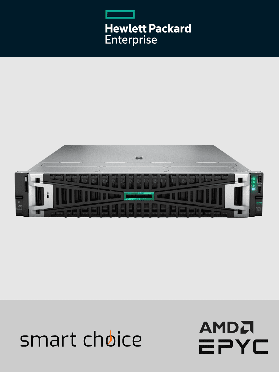 HPE ProLiant DL345 Gen11 - Server - Rack-Montage - 2U - 1-Weg - 1 x EPYC 9124 / 3 GHz - RAM 64 GB - SATA/SAS - Hot-Swap 8.9 cm (3.5") (Smart Choice)