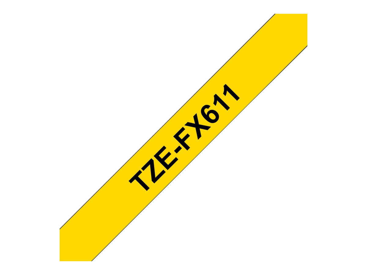 Brother TZe-FX611 - Schwarz auf Gelb - Rolle (0,6 cm x 8 m)