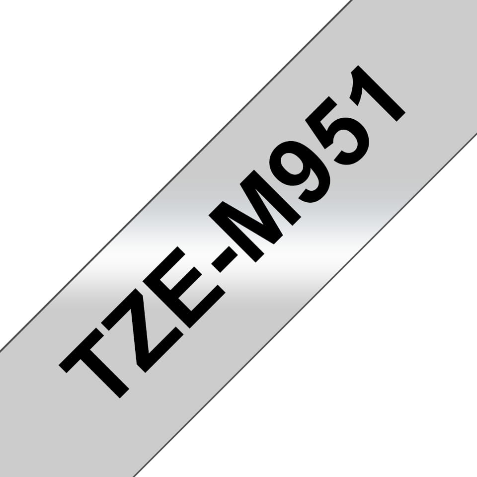 Brother TZe-M951 - Schwarz auf Silber (matt) - Rolle (2,4 cm x 8 m)