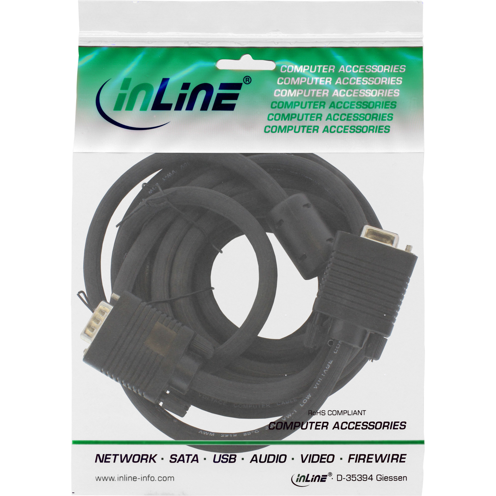 InLine S-VGA Verlängerung - 15pol HD Stecker / Buchse - schwarz - 3m