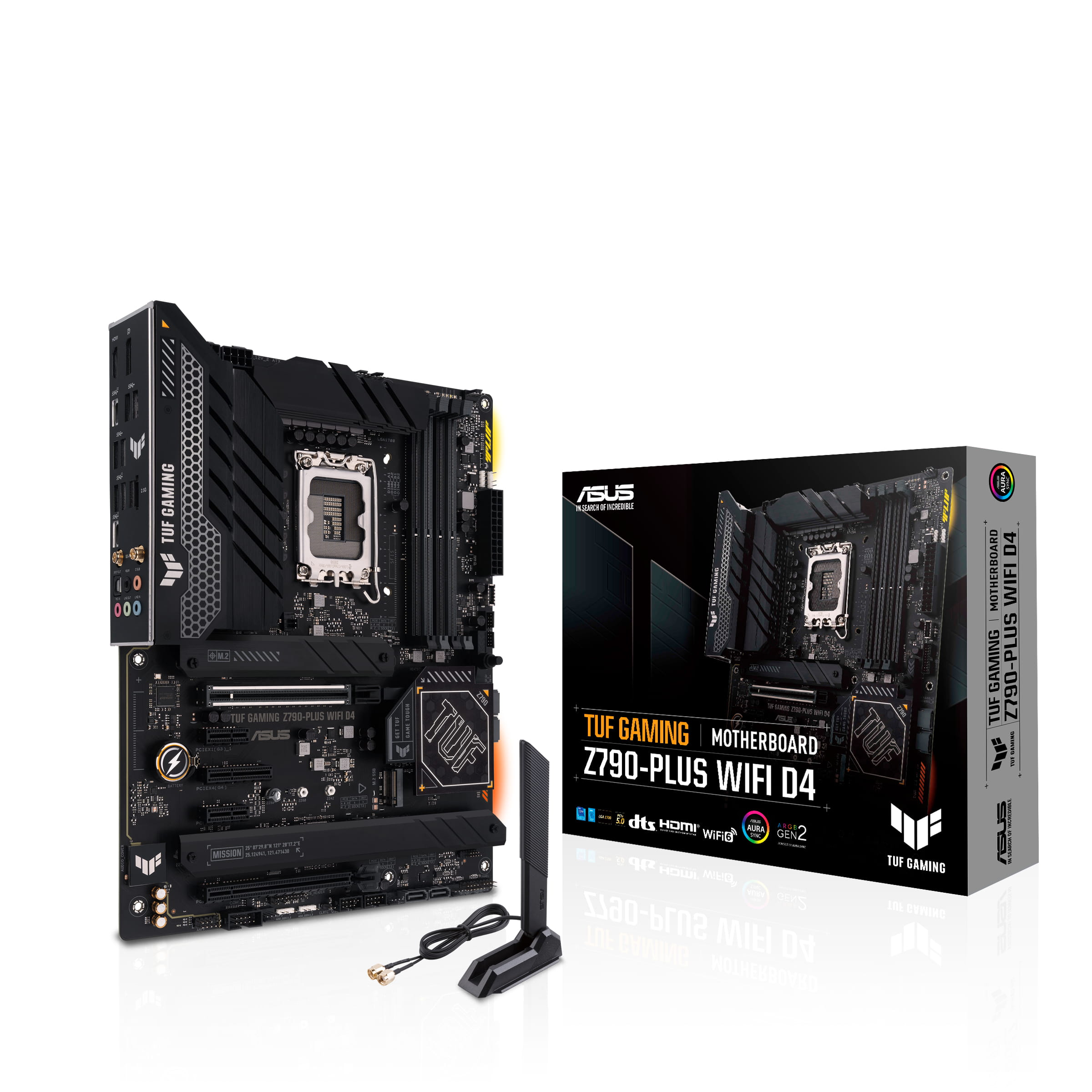 ASUS TUF Gaming Z790-Plus WiFi D4 - Motherboard - ATX - LGA1700-Sockel - Z790 Chipsatz - USB-C 3.2 Gen 2x2, USB 3.2 Gen 2, USB 3.2 Gen 1, USB-C 3.2 Gen2 - 2.5 Gigabit LAN, Wi-Fi 6, Bluetooth - Onboard-Grafik (CPU erforderlich)