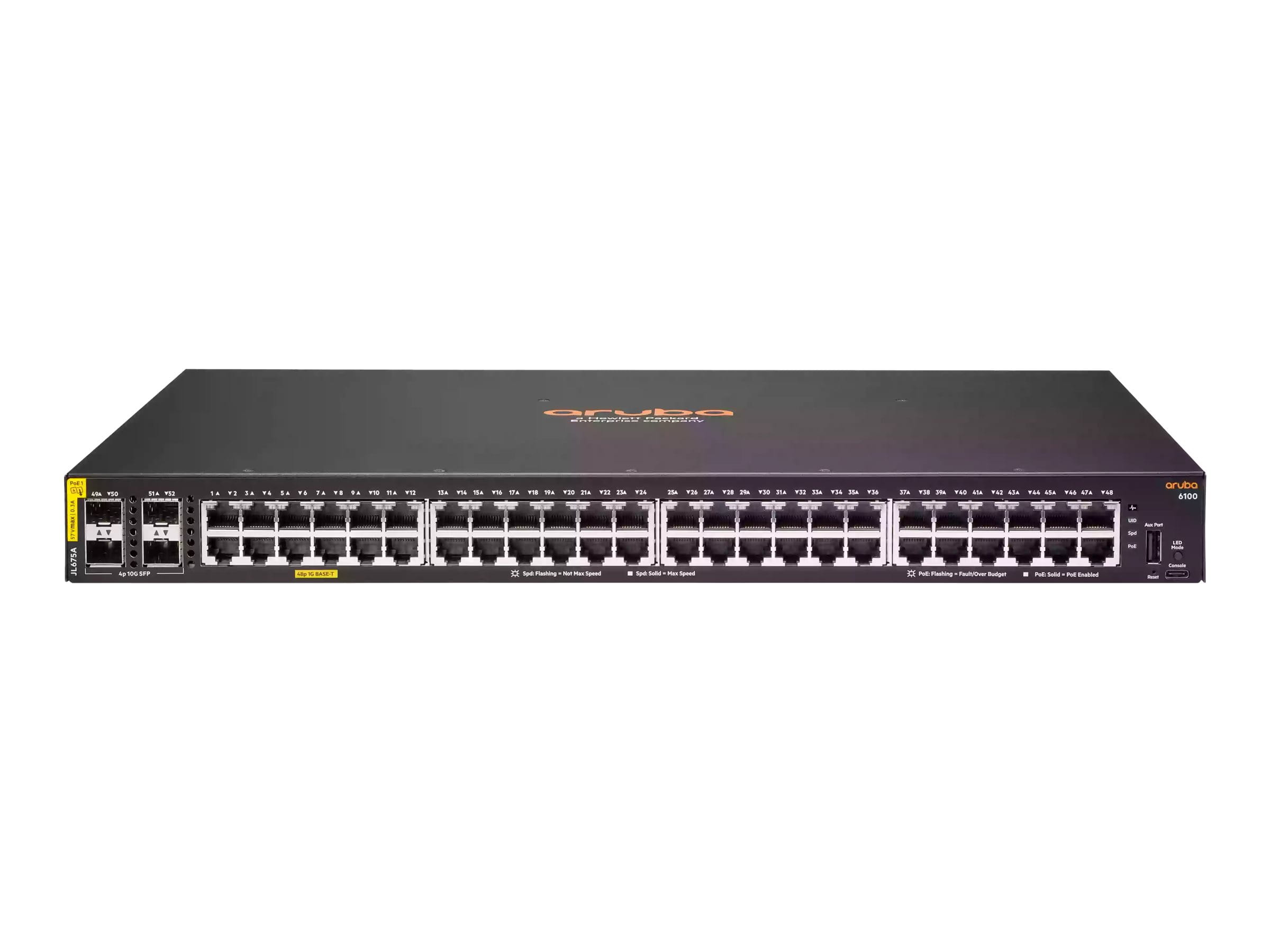 HPE Aruba 6100 48G Class4 PoE 4SFP+ 370W Switch - Switch - managed - 48 x 10/100/1000 (PoE+)