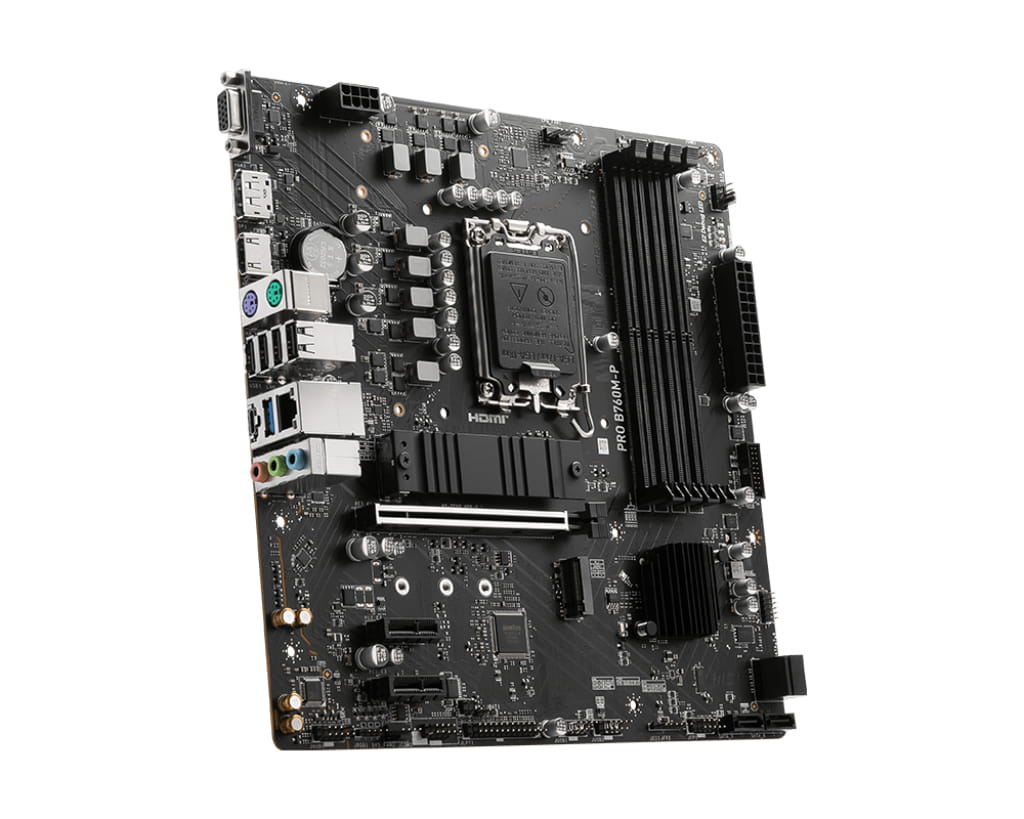 MSI PRO B760M-P - Motherboard - micro ATX - LGA1700-Sockel - B760 Chipsatz - USB 3.2 Gen 1, USB-C 3.2 Gen2 - Gigabit LAN - Onboard-Grafik (CPU erforderlich)