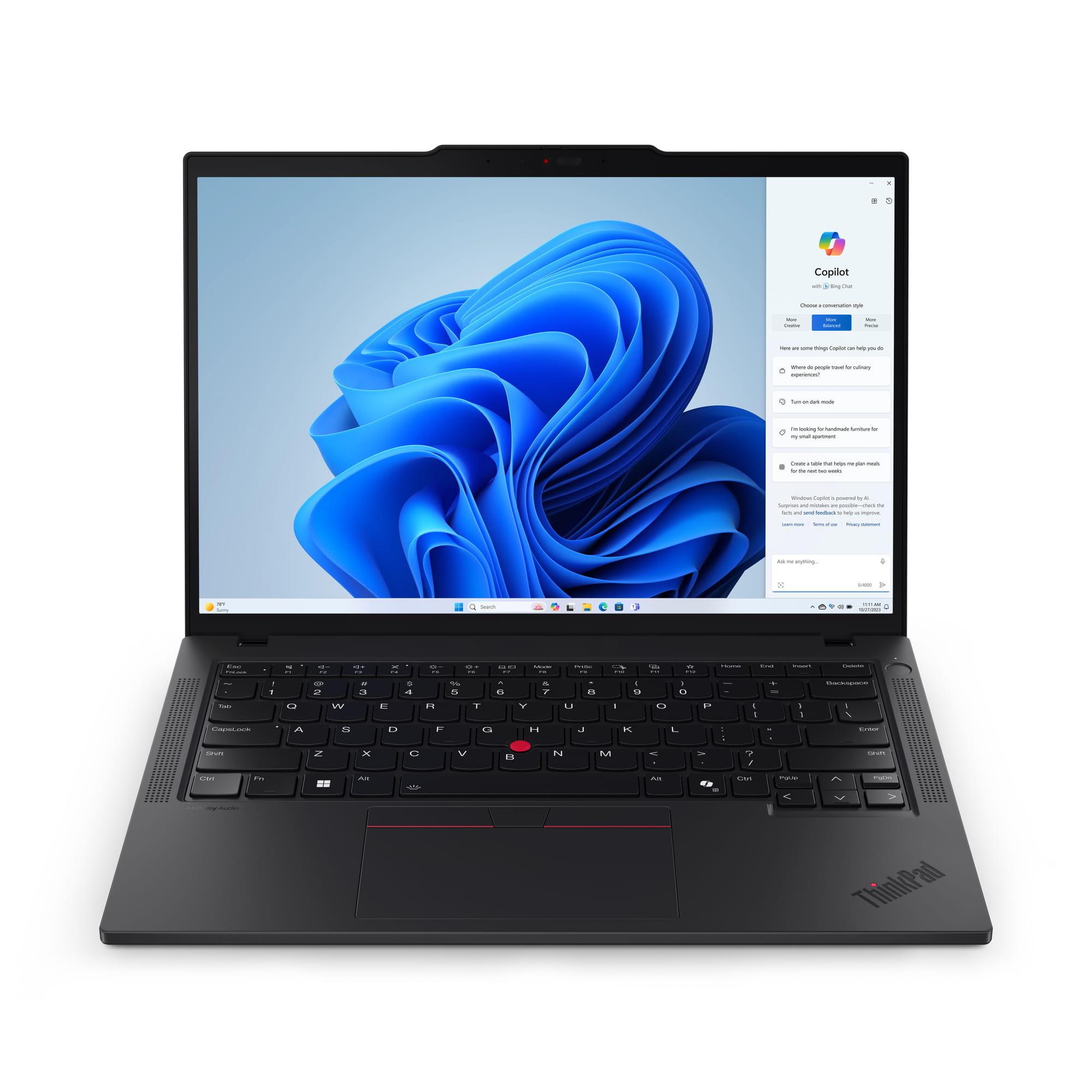 Lenovo ThinkPad T14 Gen 5 21ML - 180°-Scharnierdesign - Intel Core Ultra 7 155U / 1.7 GHz - Win 11 Pro - Intel Graphics - 32 GB RAM - 1 TB SSD TCG Opal Encryption 2, NVMe, Performance - 35.6 cm (14")