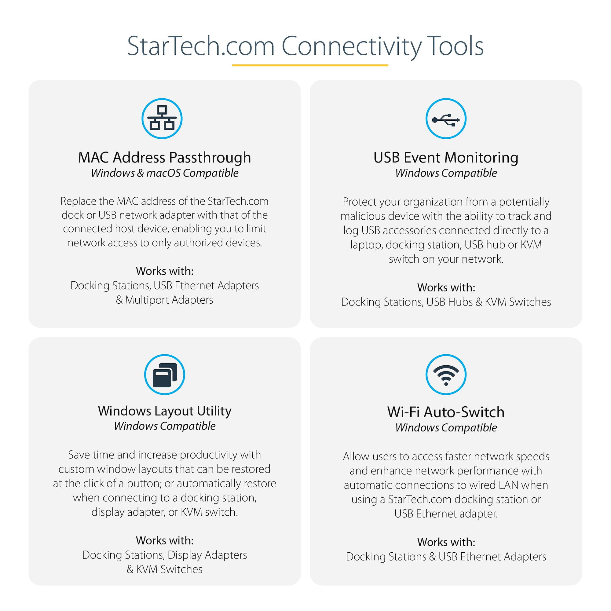 StarTech.com USB-A & USB-C Docking station - Hybrid Universal Laptop Dockingstation für zwei Monitoren 4K60Hz HDMI & DP - USB 3.1 Hub, GbE - 60W Power Delivery - Windows, Mac & Chrome (DK30C2DPPDUE)