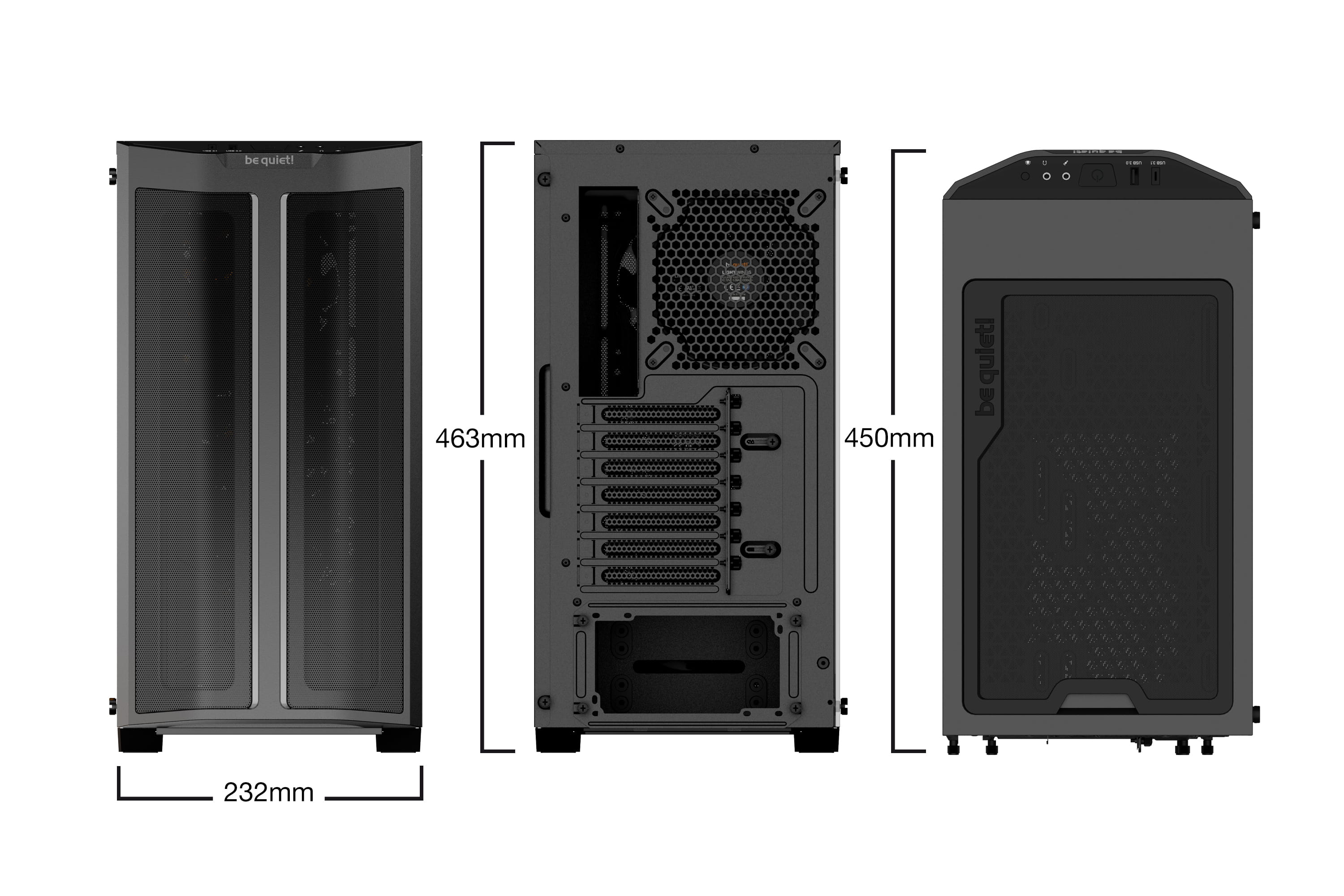 Be Quiet! Pure Base 500FX - Tower - ATX - Seitenteil mit Fenster (gehärtetes Glas)