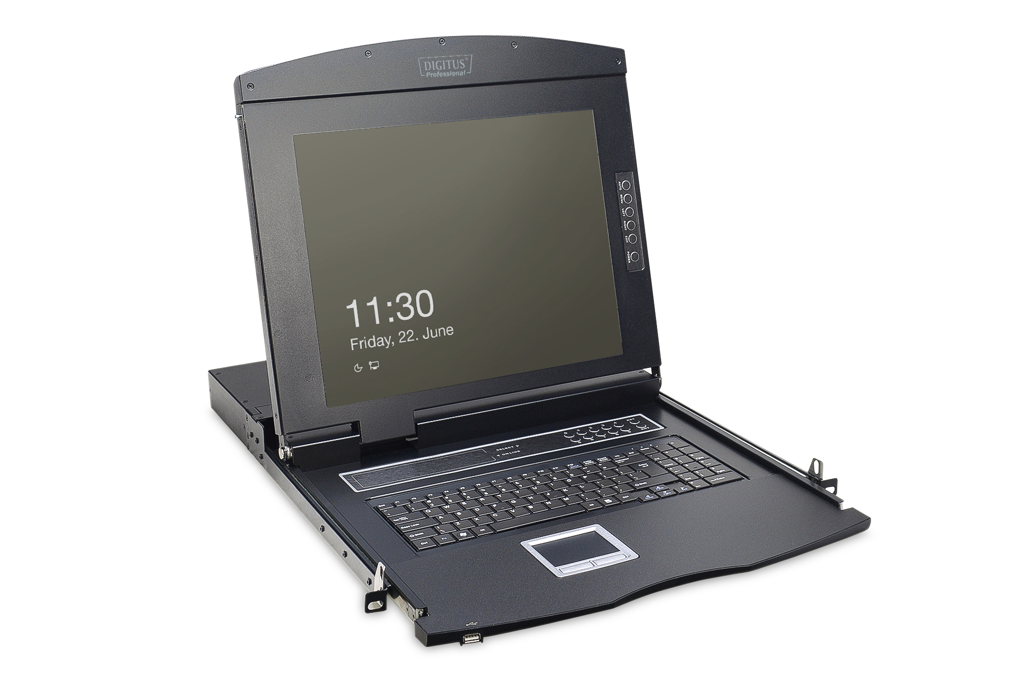 DIGITUS 17" LCD-KVM-Konsole, 16-Port CAT 5, italienische Tastatur