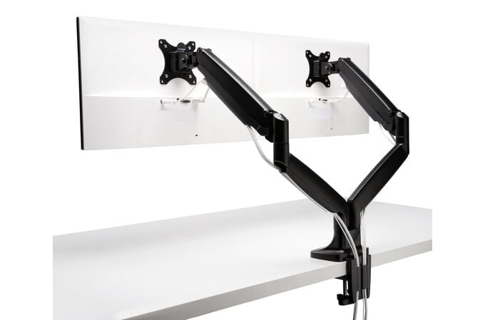 Kensington SmartFit One-Touch Height Adjustable Dual Monitor Arm - Befestigungskit - einstellbarer Arm - für 2 Monitore - Aluminium, Kunststoff, Stahl - Bildschirmgröße: 33-81.3 cm (13"-32")