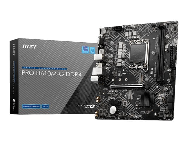 MSI PRO H610M-G DDR4 - Motherboard - micro ATX - LGA1700-Sockel - H610 Chipsatz - USB 3.2 Gen 1 - Gigabit LAN - Onboard-Grafik (CPU erforderlich)