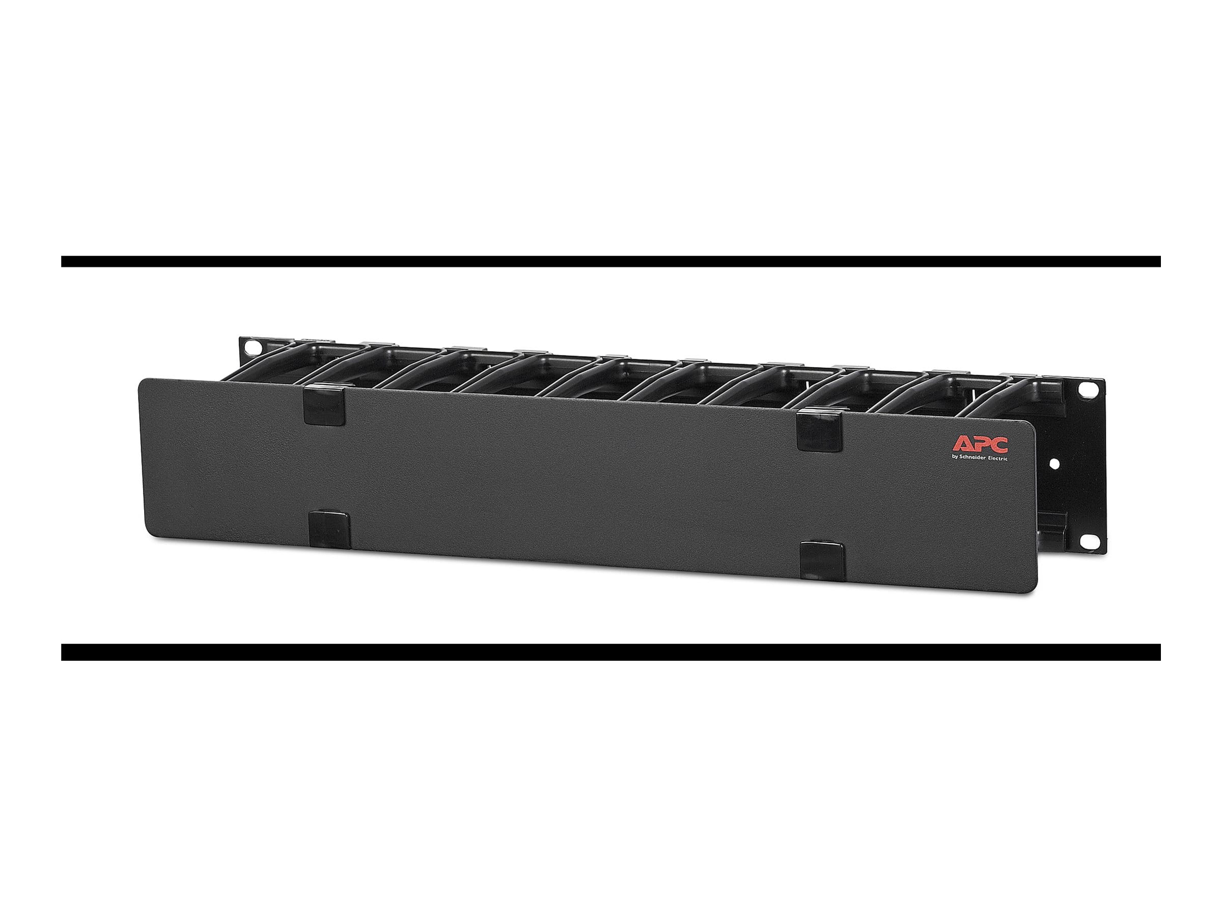 APC Horizontal Cable Manager Single-Sided with Cover - Rack - Kabelführungssatz - Schwarz - 2U - 48.3 cm (19")