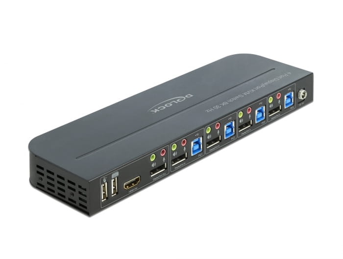 Delock DisplayPort 1.4 KVM Switch 8K 30 Hz with USB 3.0 and Audio