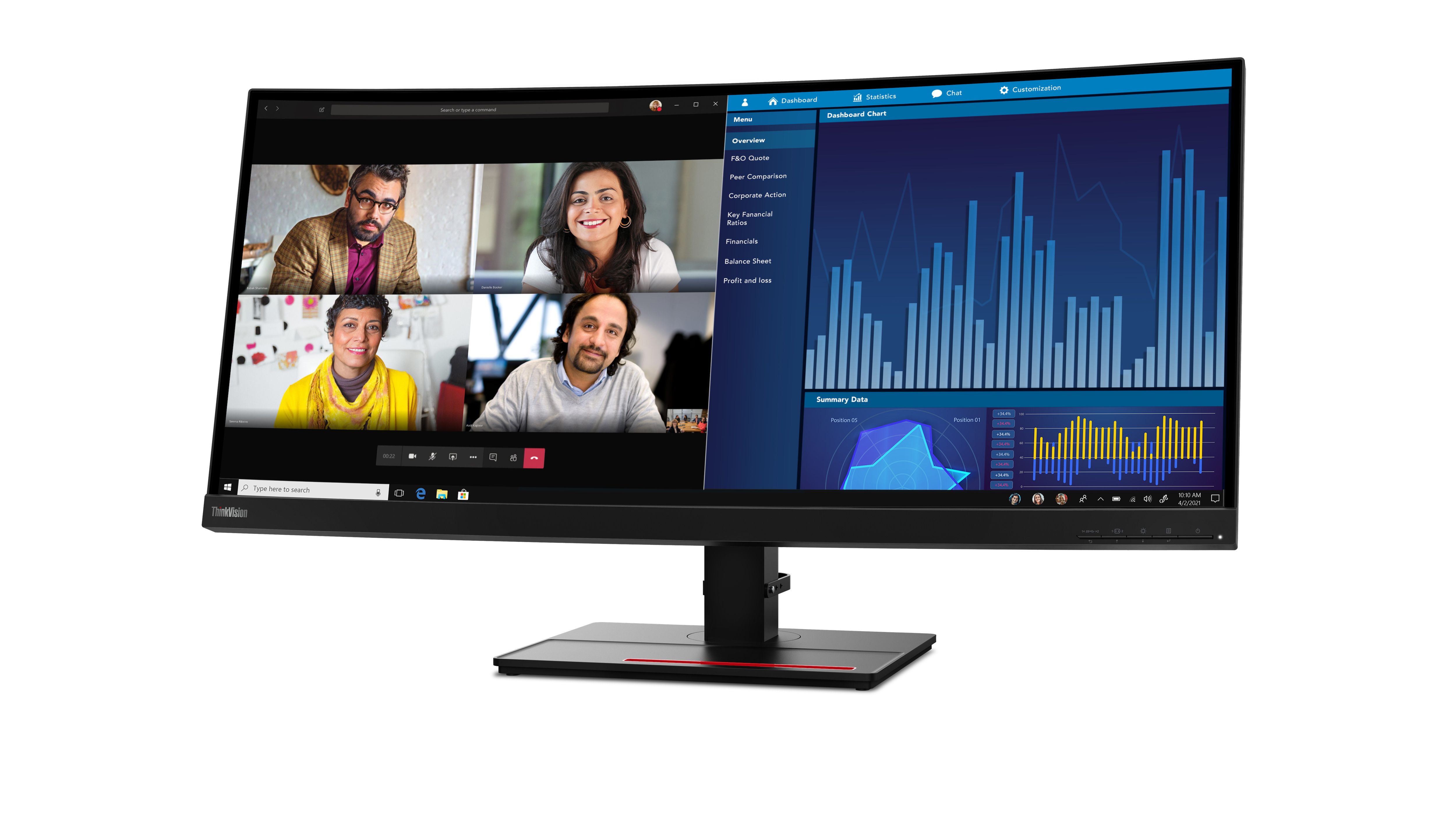 Lenovo ThinkVision P34w-20 - LED-Monitor - gebogen - 86.7 cm (34.14")