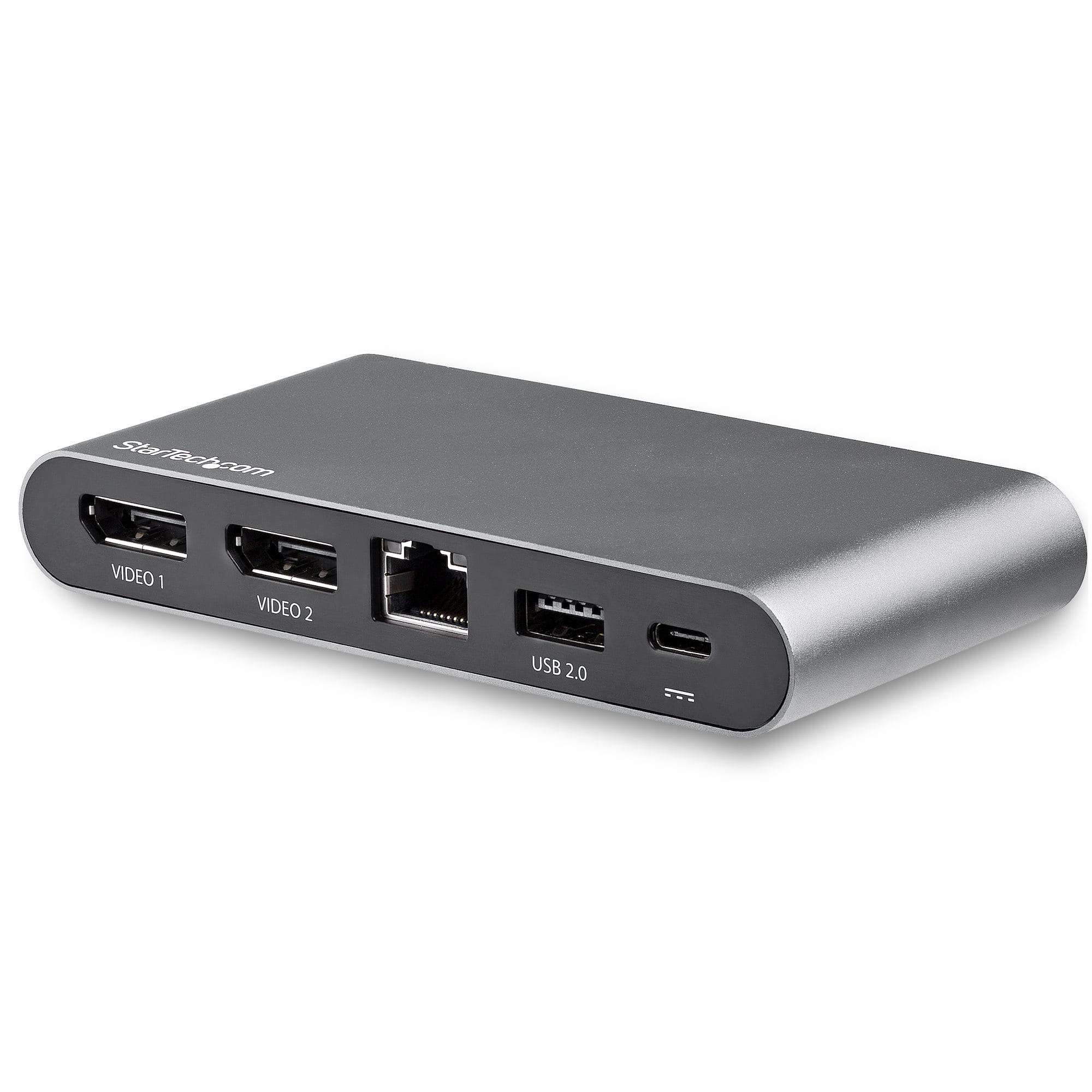 StarTech.com USB C Dock, 4K Dual Monitor DisplayPort, Mini Laptop Docking Station, 100W Power Delivery Passthrough, GbE, 2-Port USB-A Hub, USB Type-C Multiport Adapter 3.3' Cable, Dual DP - Portable USB-C Dock (DK30C2DAGPD)