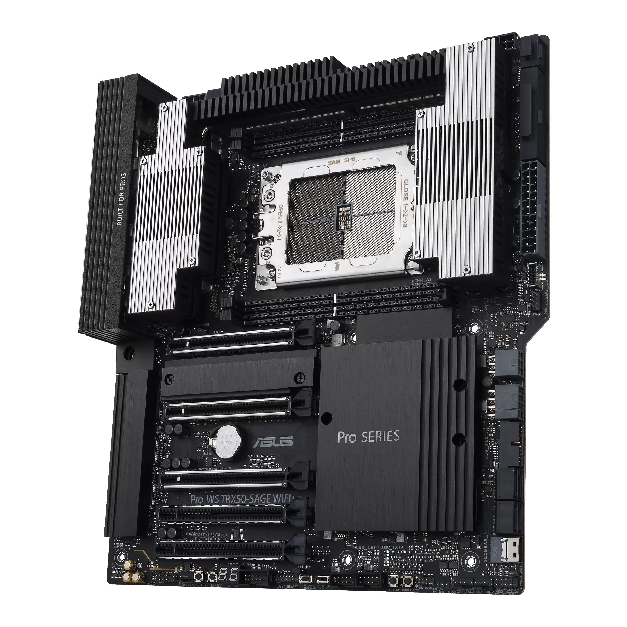 ASUS PRO WS TRX50-SAGE WIFI - Motherboard - SSI CEB - Socket sTR5 - AMD TRX50 Chipsatz - USB 3.2 Gen 1, USB 3.2 Gen 2, USB-C 3.2 Gen 2x2 - 10 Gigabit LAN, 2.5 Gigabit LAN, Wi-Fi, Bluetooth - Onboard-Grafik (CPU erforderlich)