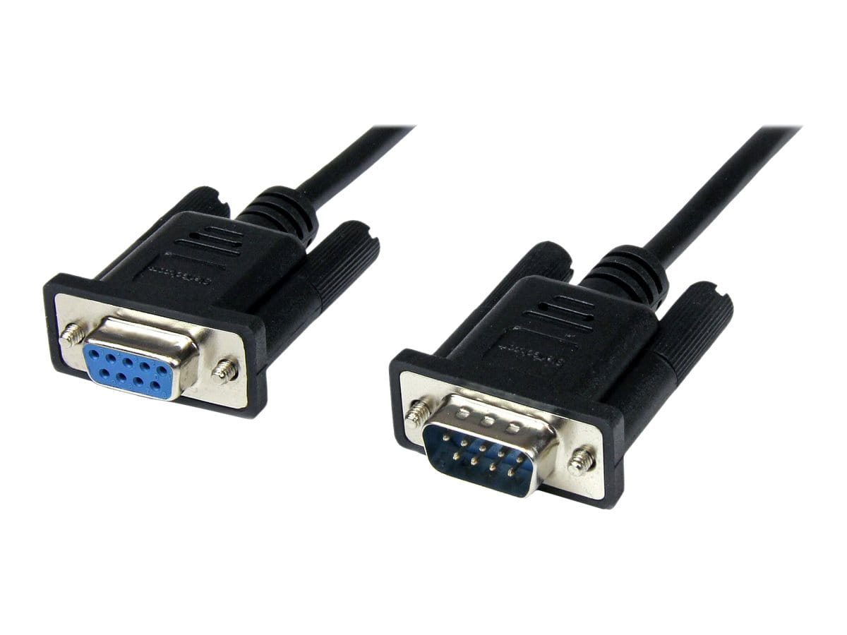 StarTech.com 1m Seriell DB9 RS-232 Nullmodemkabel - Schwarz - Stecker/Buchse - 9 Pin Null Modem Kabel - Nullmodemkabel - DB-9 (W)