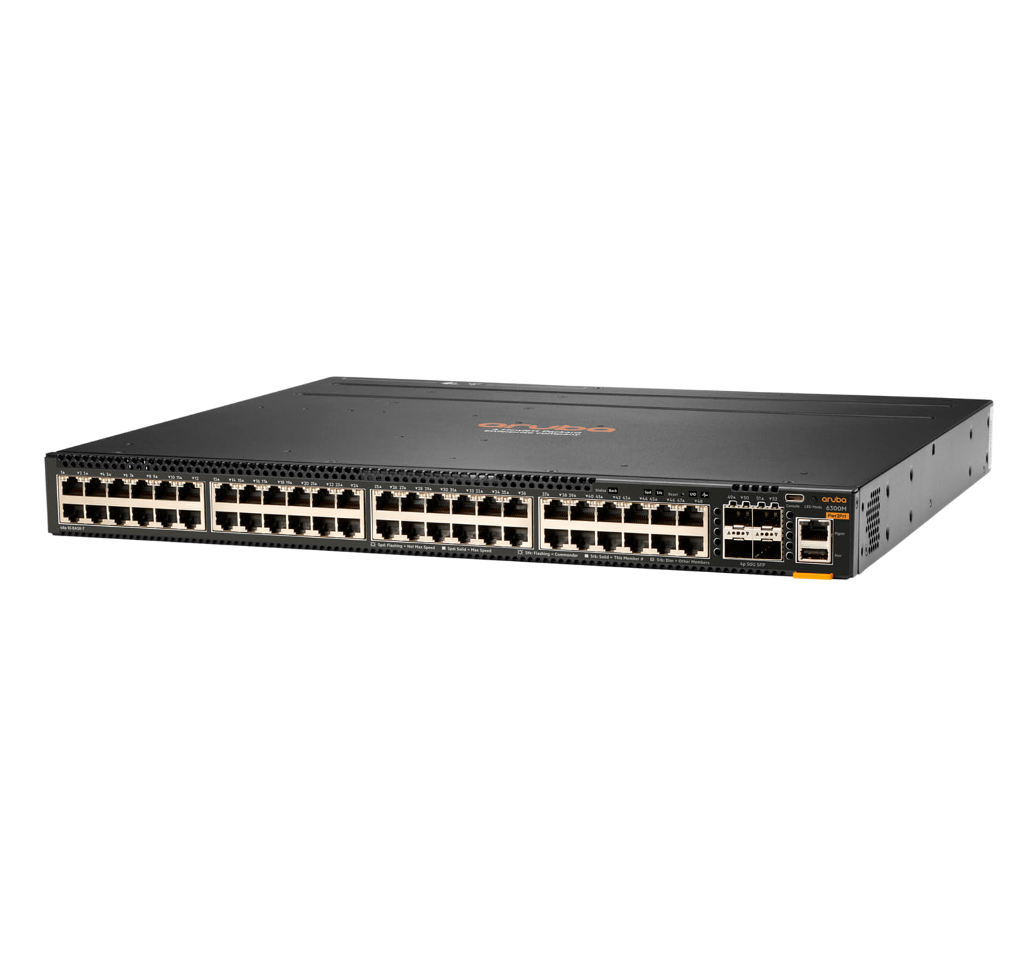 HP HPE Aruba 6300M - Switch - L3 - managed - 48 x 10/100/1000 + 4 x 1 Gigabit / 10 Gigabit / 25 Gigabit / 50 Gigabit SFP56 (Uplink / Stacking)