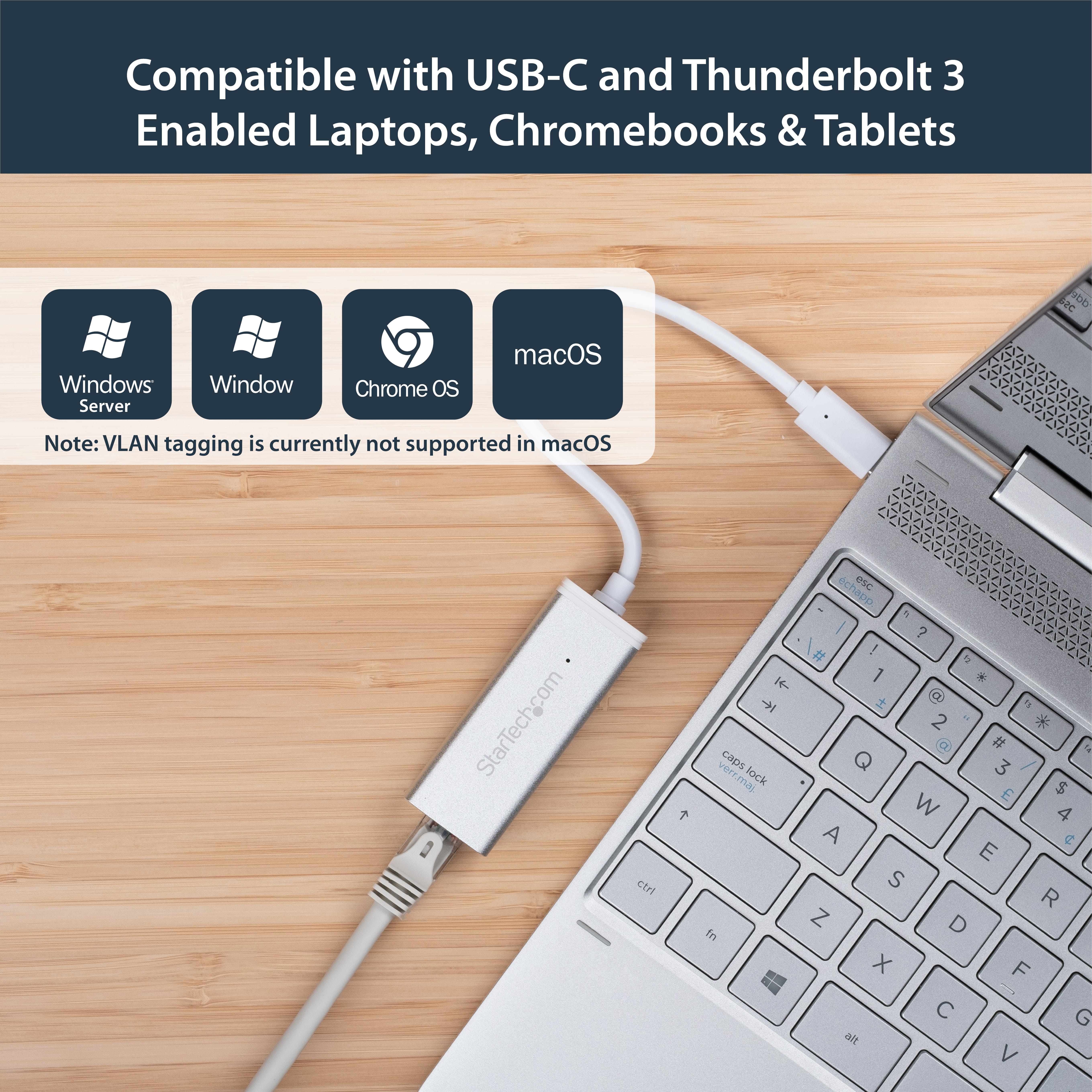 StarTech.com USB-C to Gigabit Ethernet Adapter - Aluminum - Thunderbolt 3 Port Compatible - USB Type C Network Adapter (US1GC30A)