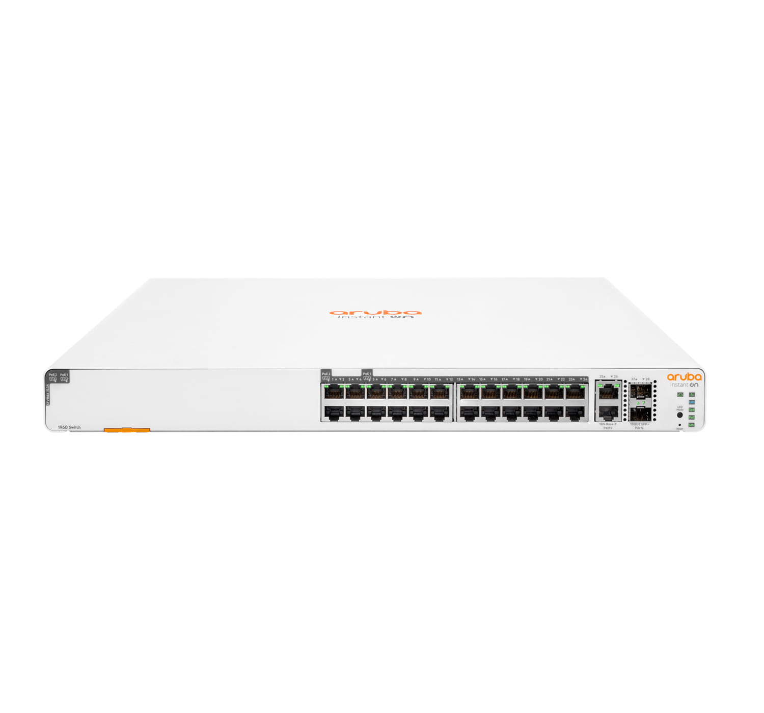 HPE Networking Instant On 1960 24G 20p Class4 4p Class6 PoE 2XGT 2SFP+ 370W Switch - Switch - L3 Lite - managed - 24 x 10/100/1000 + 2 x 10 Gigabit SFP+ + 2 x 100/1000/10GBase-T - an Rack montierbar - PoE (370 W)