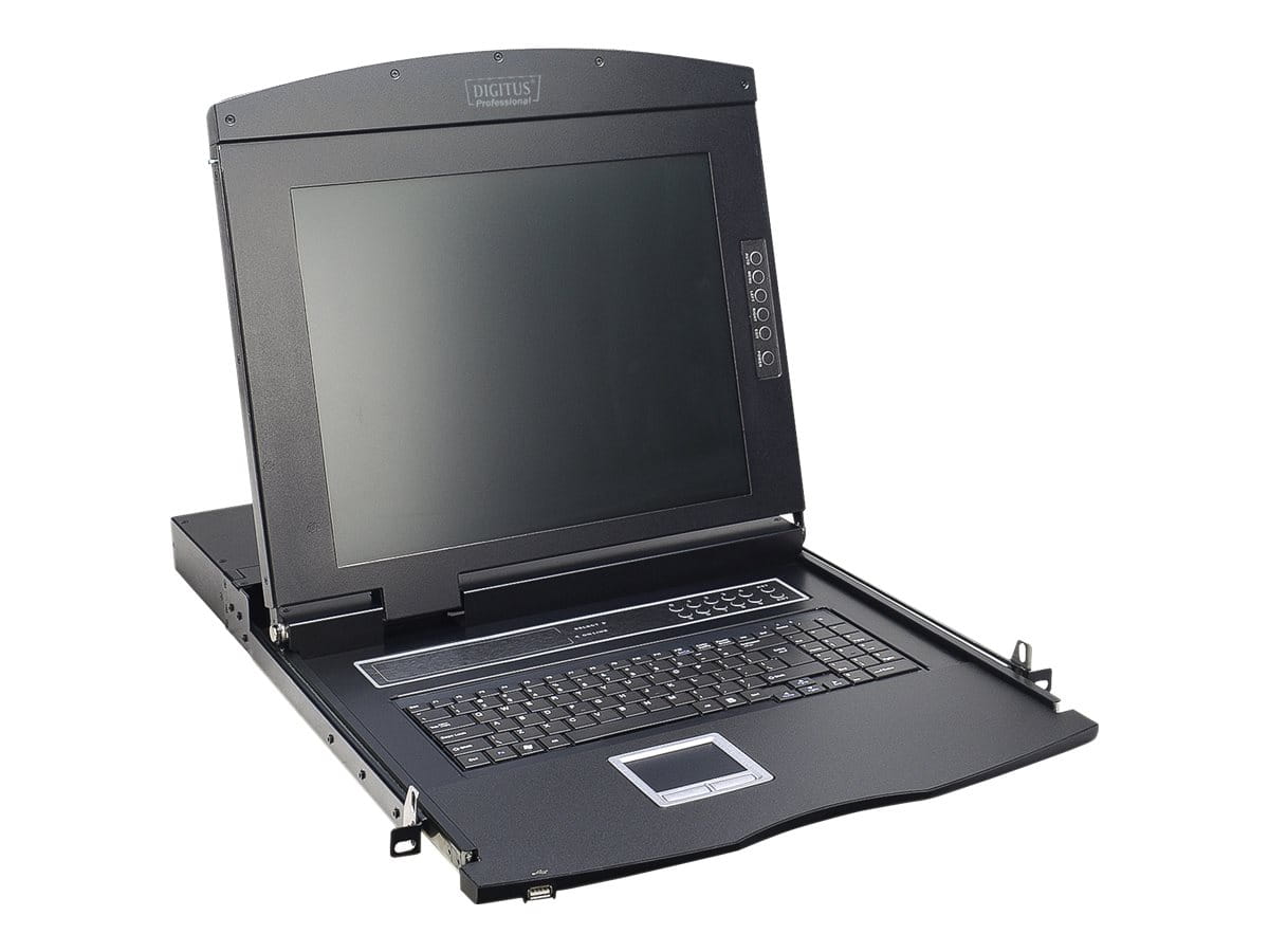 DIGITUS 17" LCD-KVM-Konsole, 16-Port CAT 5, italienische Tastatur