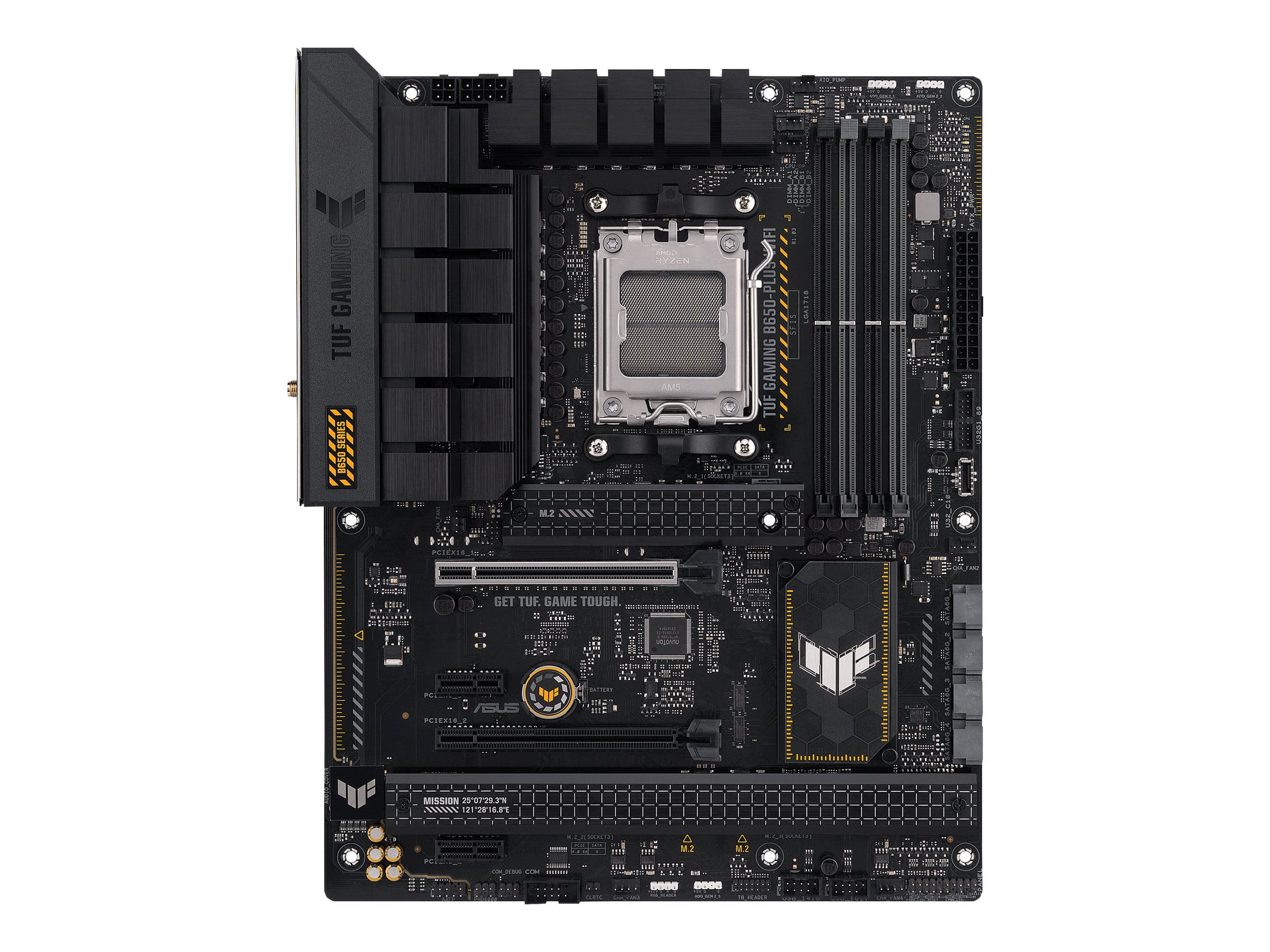 ASUS TUF Gaming B650-Plus WiFi - Motherboard - ATX - Socket AM5 - AMD B650 Chipsatz - USB-C 3.2 Gen 2x2, USB 3.1 Gen 2, USB 3.2 Gen 2, USB-C 3.2 Gen2, USB-C 3.2 Gen 1 - 2.5 Gigabit LAN, Wi-Fi 6, Bluetooth - Onboard-Grafik (CPU erforderlich)
