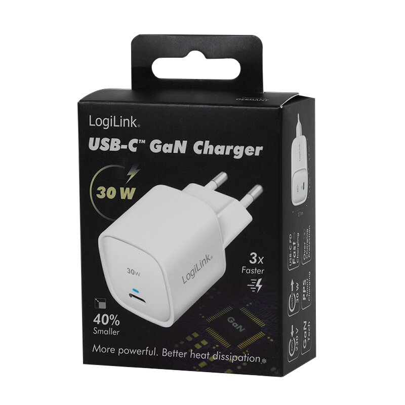 LogiLink Netzteil - PPS Technology - 30 Watt - 3 A - PD (24 pin USB-C)