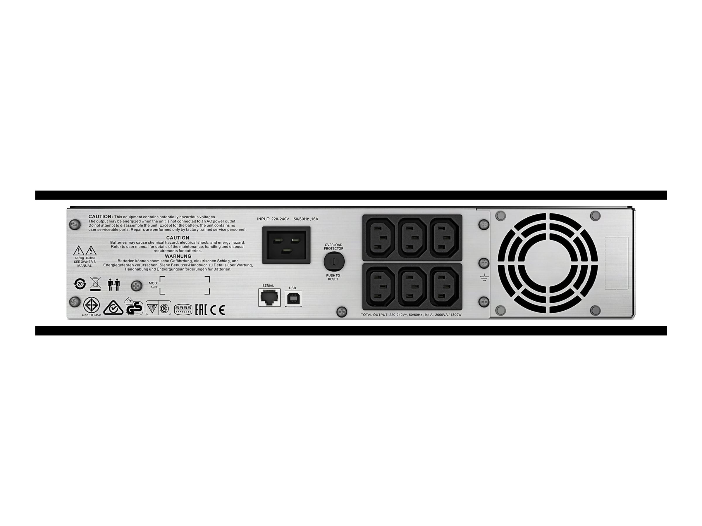 APC Smart-UPS C 2000VA 2U - USV (Rack - einbaufähig) - Line-Interactive-USV