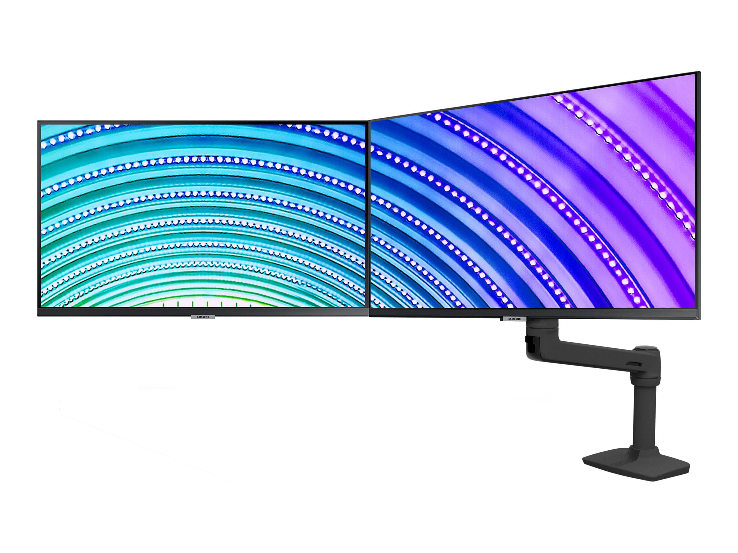 Ergotron LX - Befestigungskit (Gelenkarm, Verlängerung, Basis, 2-teilige Tischklemme, Arm für zwei Bildschirme, 2 Drehgelenke, 8" Stange) - für 2 LCD-Displays - Dual Direct - mattschwarz - Bildschirmgröße: bis zu 63,5 cm (bis zu 25 Zoll)