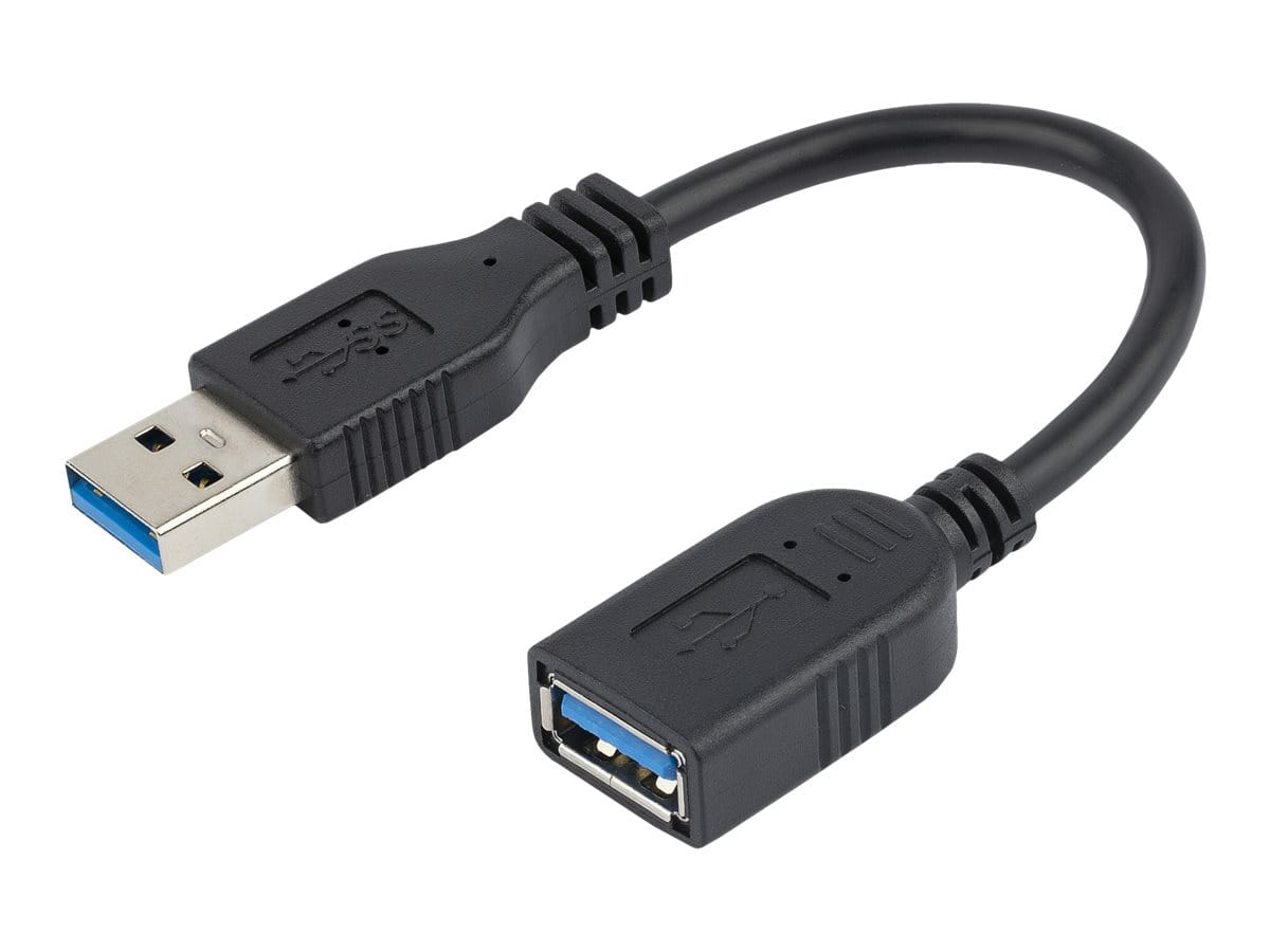 StarTech.com 15cm USB 3.0 Verlängerungskabel - USB 3 Typ A Kabel Verlängerung - Stecker/ Buchse - Schwarz - USB-Verlängerungskabel - USB Typ A (W)