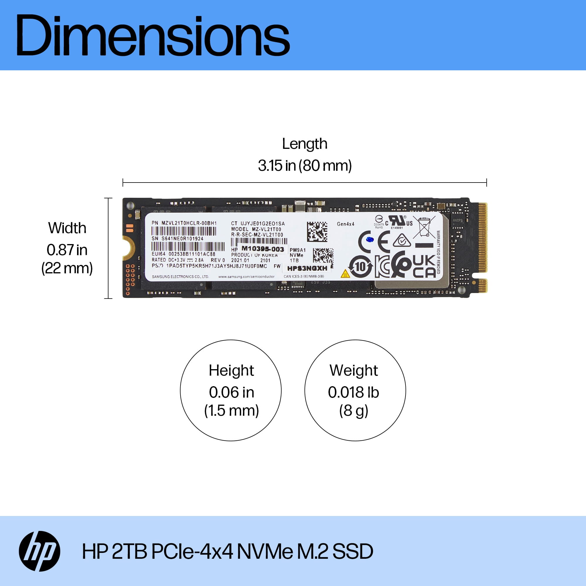 HP  SSD - 2 TB - intern - M.2 2280 - PCIe 4.0 x4 (NVMe)