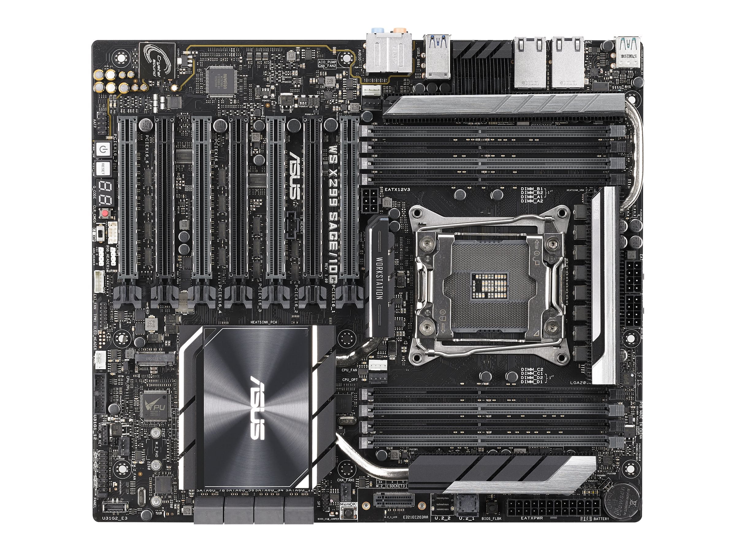 ASUS WS X299 SAGE/10G - Motherboard - SSI CEB - LGA2066 Socket - X299 Chipsatz - USB 3.1 Gen 1, USB-C Gen2, USB 3.1 Gen 2 - 2 x 10 Gigabit LAN - HD Audio (8-Kanal)