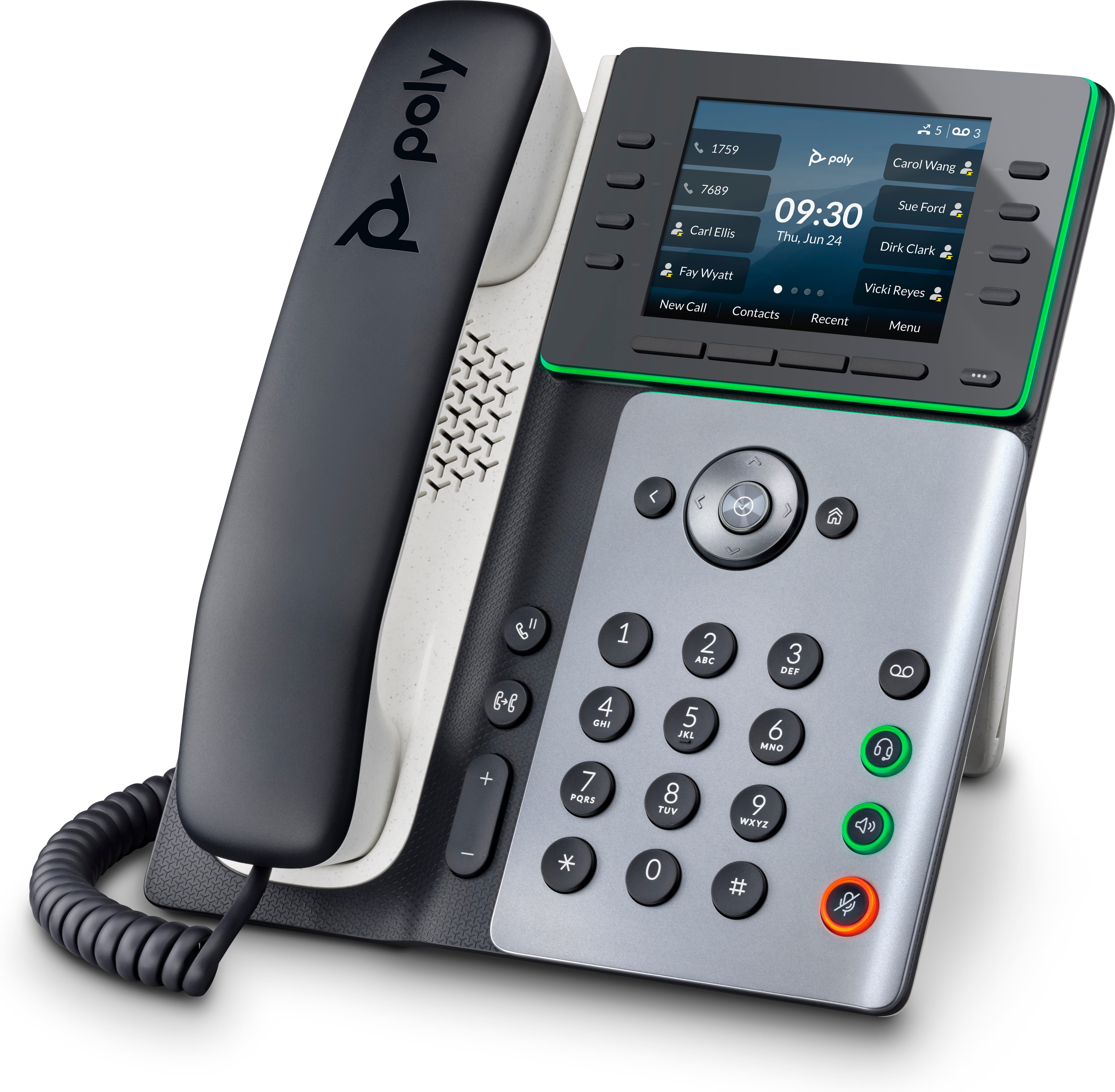 HP Poly Edge E350 - VoIP-Telefon mit Rufnummernanzeige/Anklopffunktion