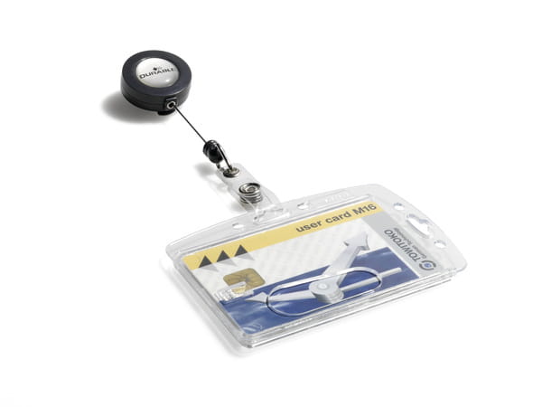 Durable Kartenhalter - für 54 x 85 mm - Clip - durchsichtig (Packung mit 10)