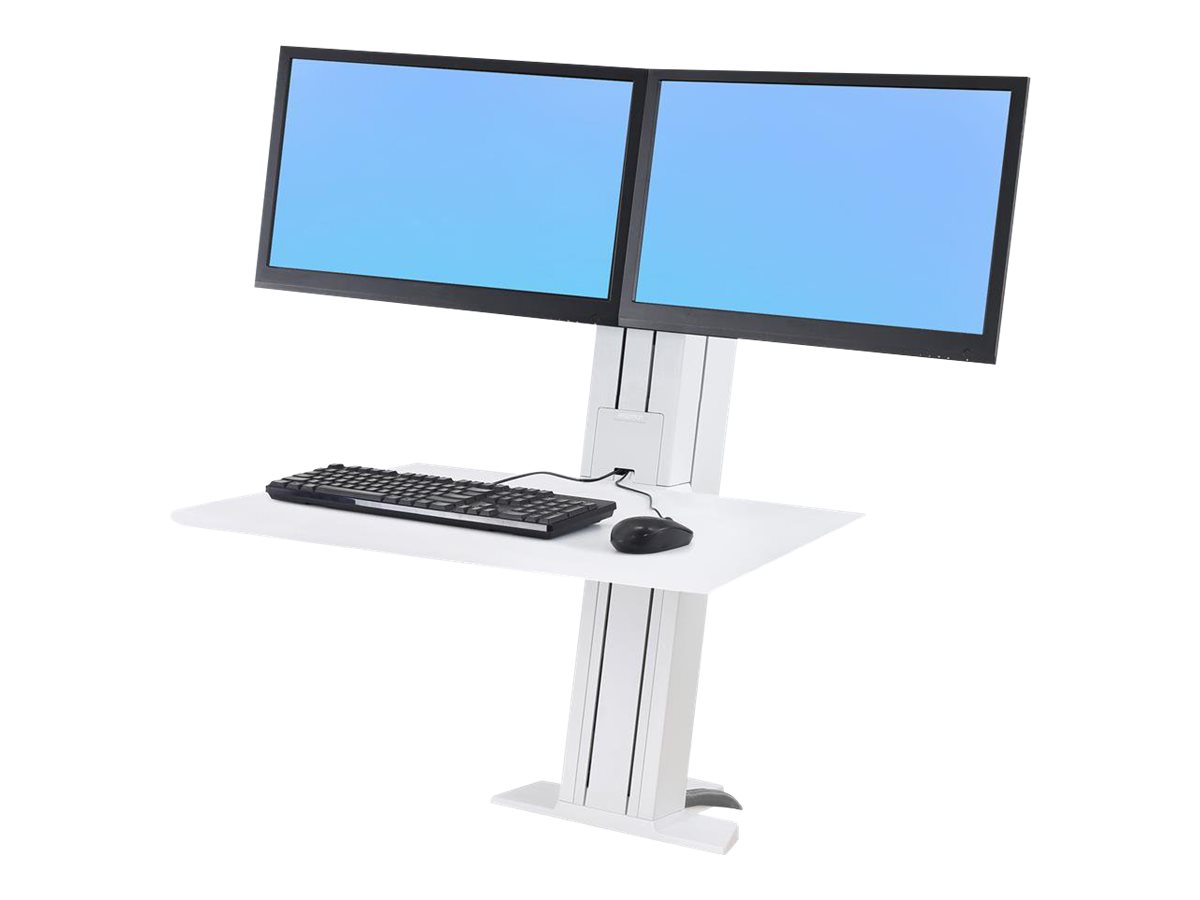 Ergotron WorkFit-SR Dual Monitor Sit-Stand Desktop Workstation Standing Desk - Aufstellung - für 2 LCD-Displays/Tastatur/Maus - Aluminium - weiß - Bildschirmgröße: bis zu 61 cm (bis zu 24 Zoll)