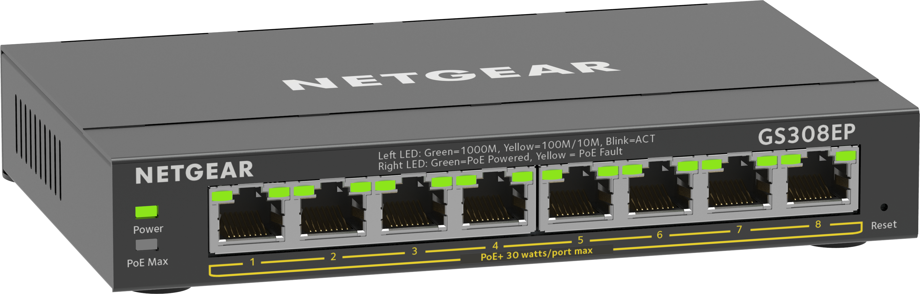 Netgear Plus GS308EP - Switch - Smart - 8 x 10/100/1000 (PoE+)
