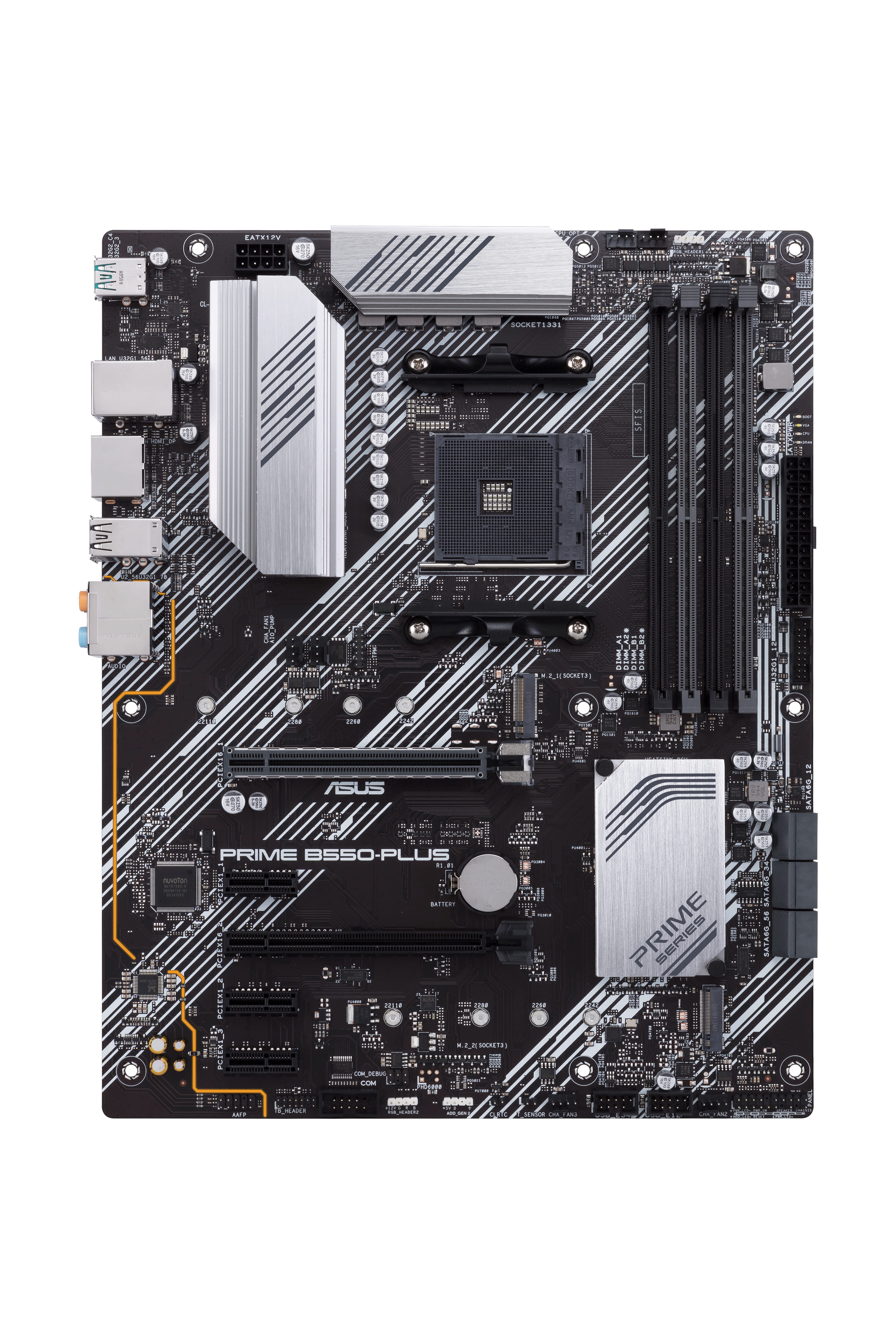 ASUS PRIME B550-PLUS - Motherboard - ATX - Socket AM4 - AMD B550 Chipsatz - USB-C Gen2, USB 3.2 Gen 1, USB 3.2 Gen 2 - Gigabit LAN - Onboard-Grafik (CPU erforderlich)