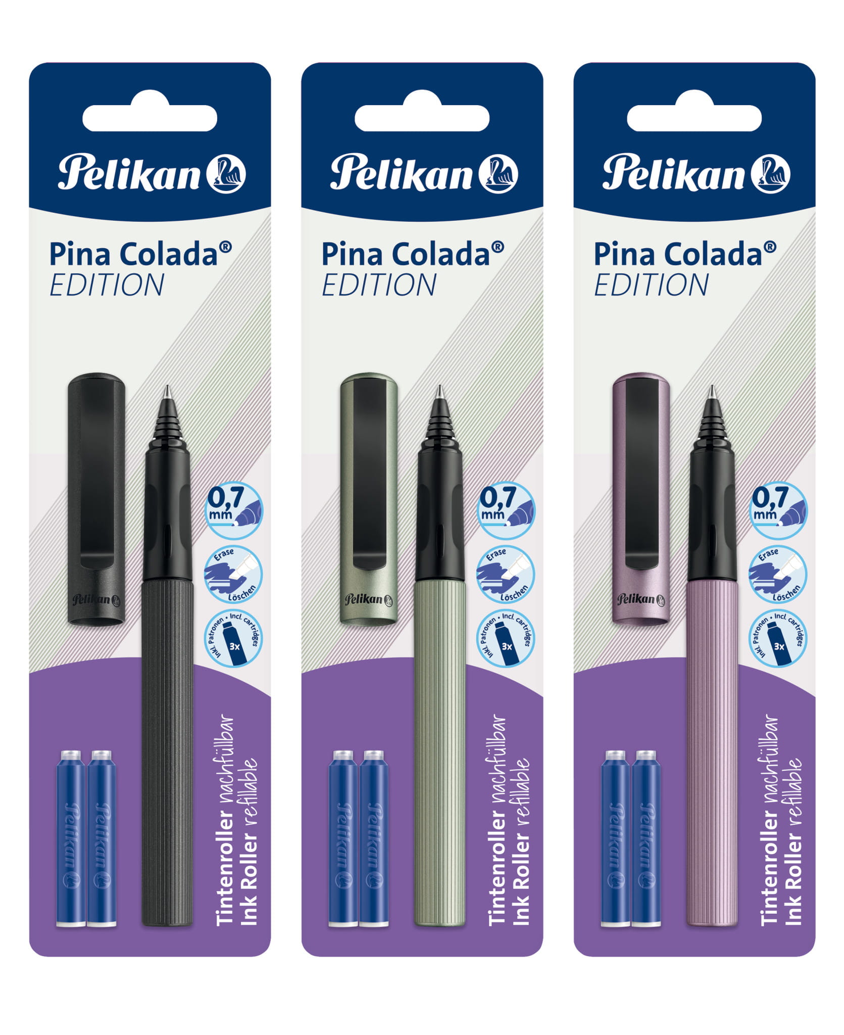 Pelikan Pina Colada Edition, Stick Pen, Gemischte Farben, Blau, 0,7 mm, Fein, Beidhändig