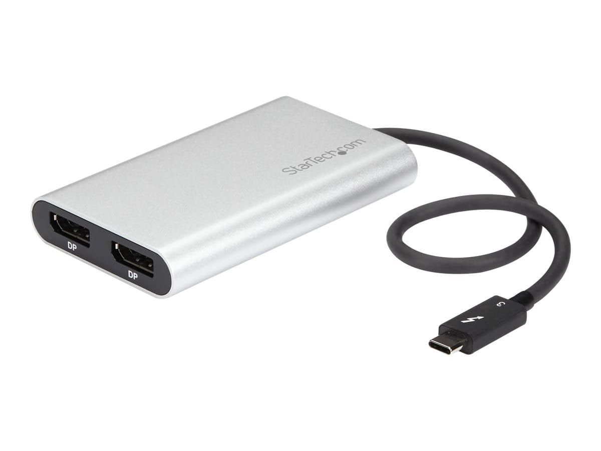StarTech.com Thunderbolt 3 zu Dual DisplayPort Adapter - 4K 60Hz - Mac und Windows kompatibel - Thunderbolt 3 Adapter - USB C Adapter - USB/DisplayPort-Adapter - USB-C (M)