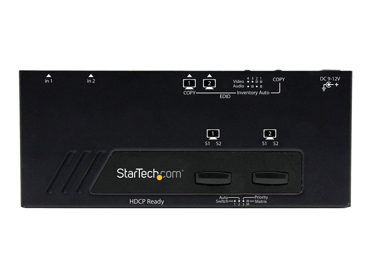 StarTech.com 2x2 Port HMDI Switch/Verteiler - Automatische Umschaltung mit Fernbedienung