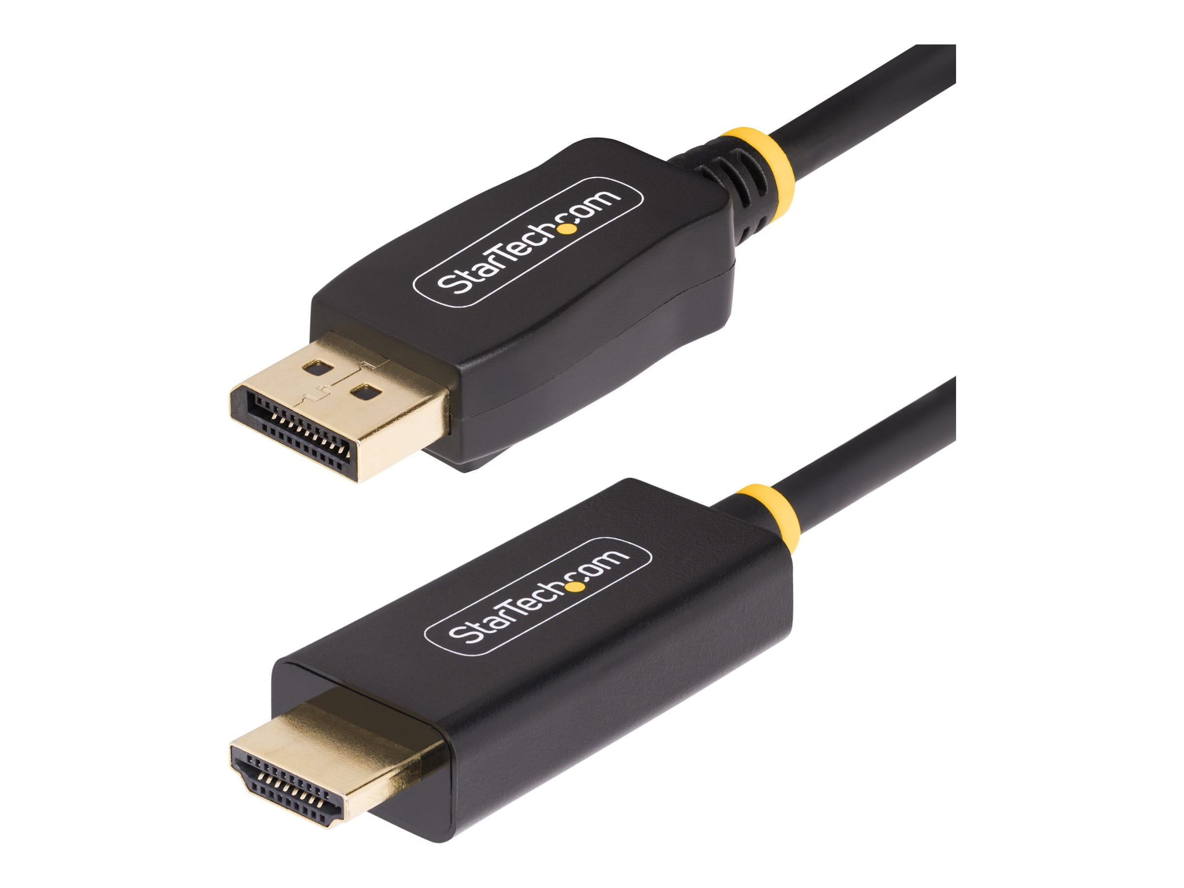 StarTech.com 9.8ft (3m) DisplayPort to HDMI Adapter Cable, 4K 60Hz with HDR, DP to HDMI 2.0b, Active Video Converter, DisplayPort Desktop to HDMI Monitor, M/M - DisplayPort to HDMI Cord (10F-DP-HDMI-4K60-HDR)