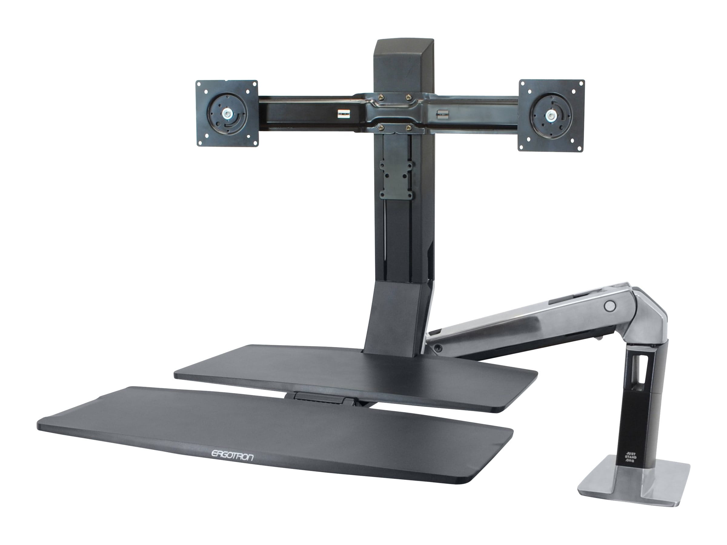 Ergotron WorkFit-A Dual Workstation With Worksurface