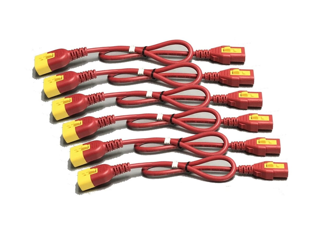 APC Stromkabel - power IEC 60320 C13 Verriegelung zu IEC 60320 C14 Verriegelung - 60 cm - Rot (Packung mit 6)