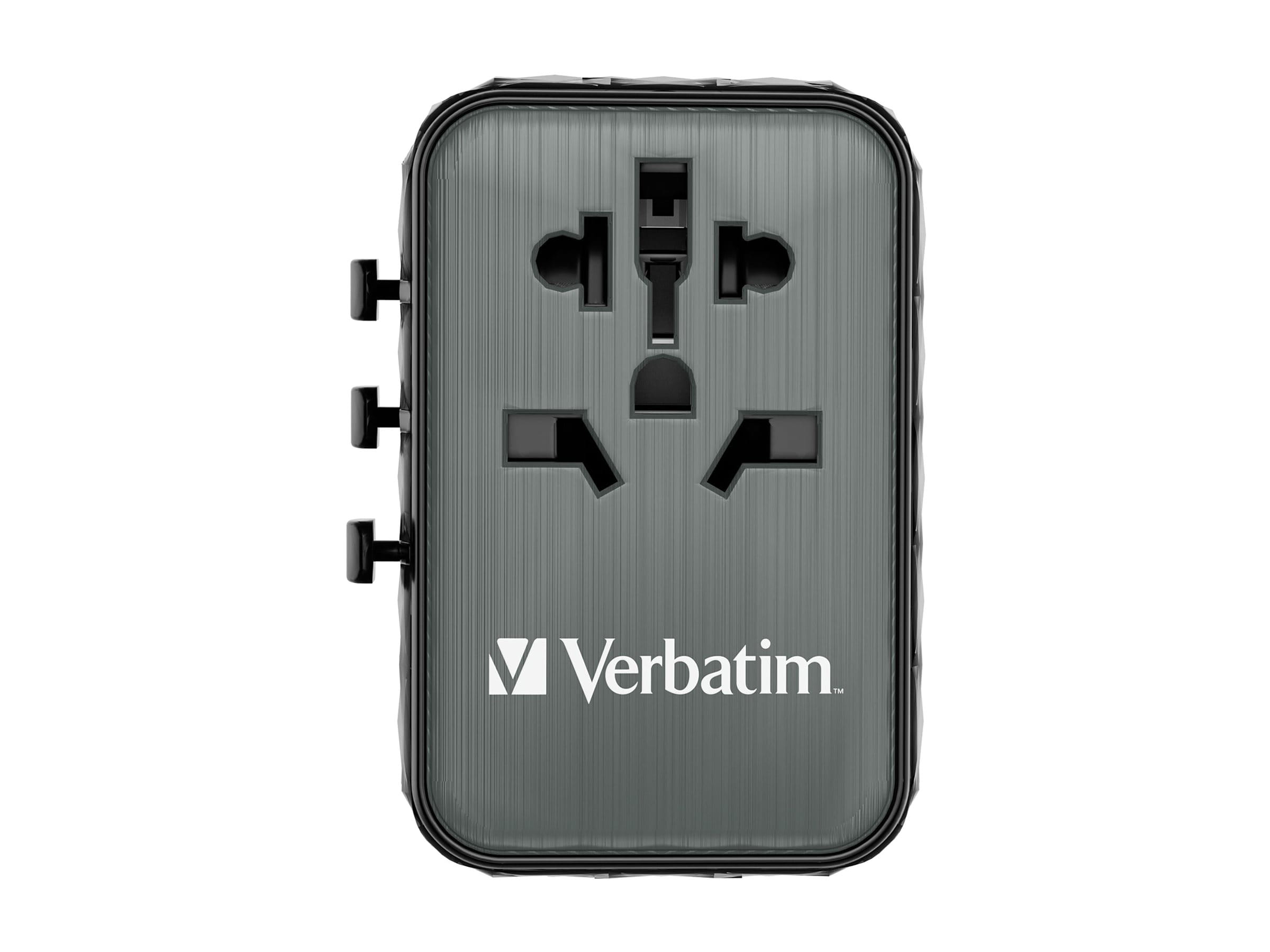 Verbatim UTA-05 - Netzteil - GaN III, Universal - 65 Watt - 5 A - PD 3.0, QC 4+, QC 3.0, Fast Charge, Super Charge, Apple Fast Charge, PD/PPS, BC 1.2 - 4 Ausgabeanschlussstellen (2 x USB-C, 2 x USB)