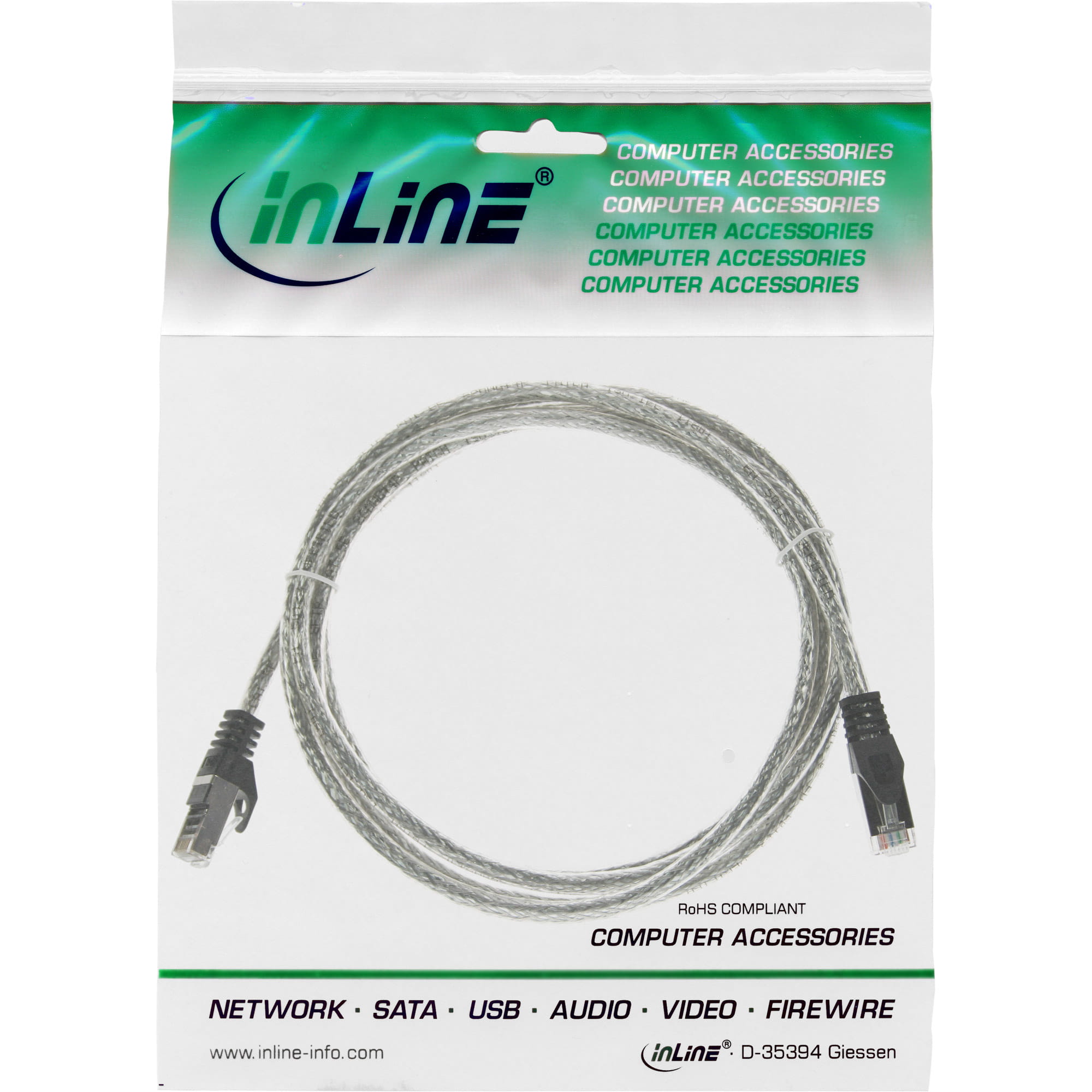 InLine Patchkabel - SF/UTP - Cat.5e - transparent - 0,5m