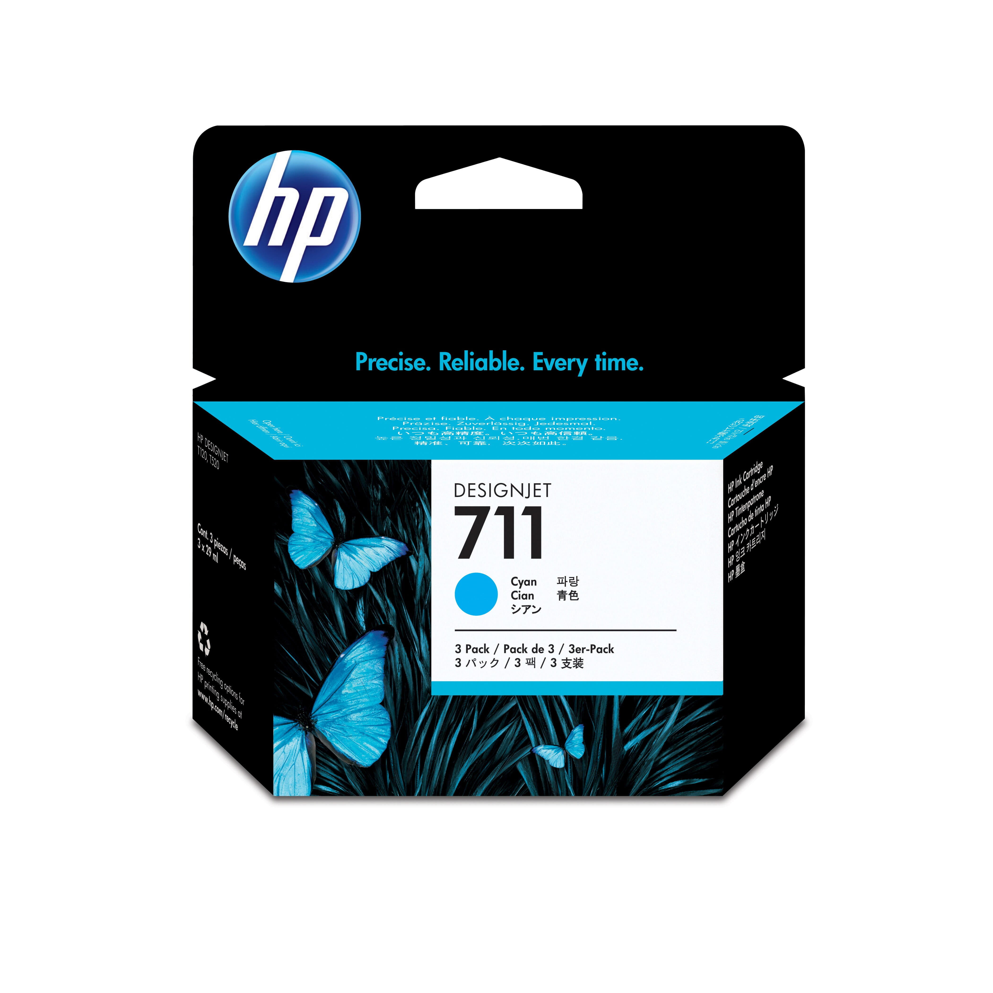 HP 711 - 3er-Pack - 29 ml - Cyan - Original - DesignJet